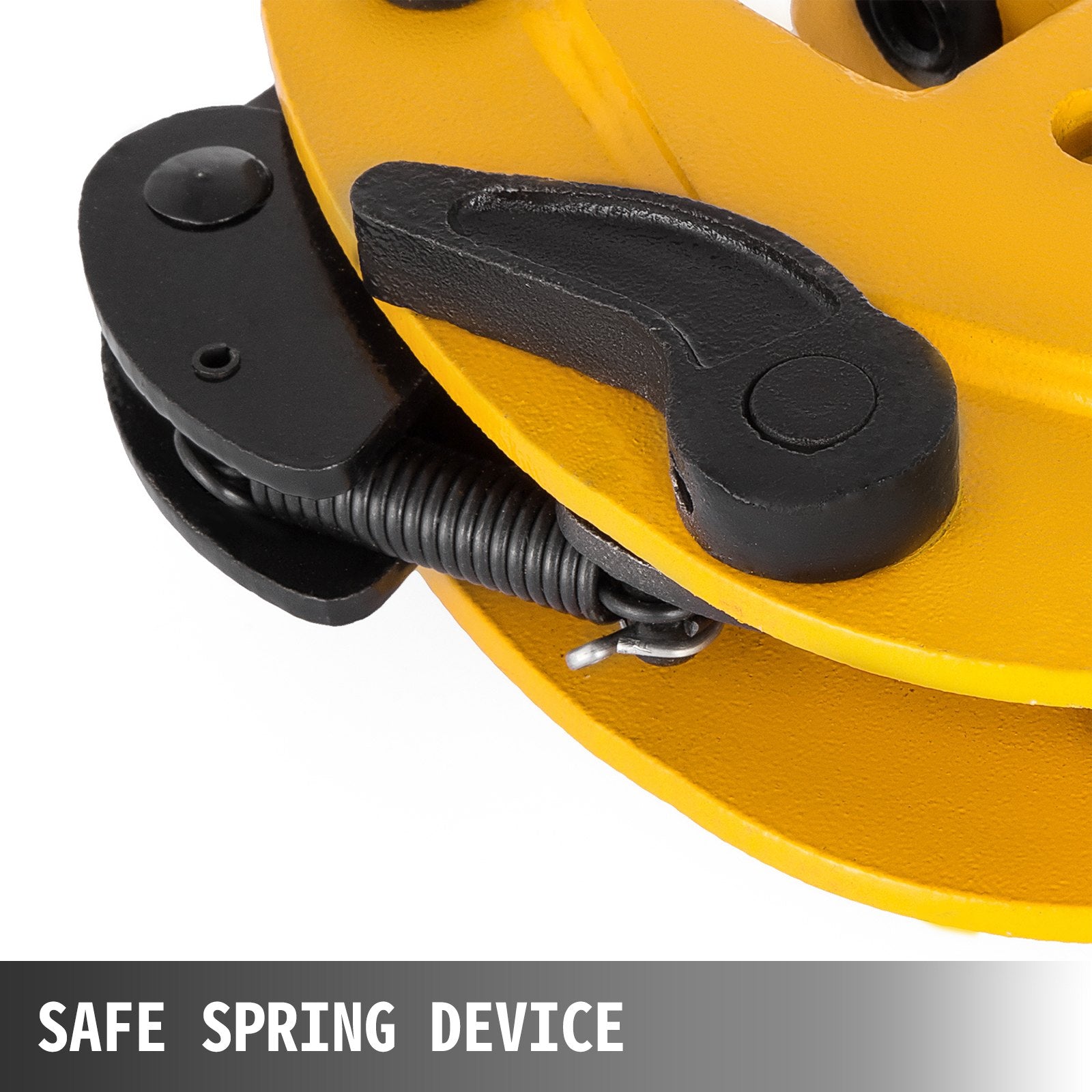 Heavy-Duty Vertical Plate Lifting Clamp 1760lbs Capacity, Durable Alloy Steel, Swivel Shackle, Secure Spring, Jaw 0-15mm
