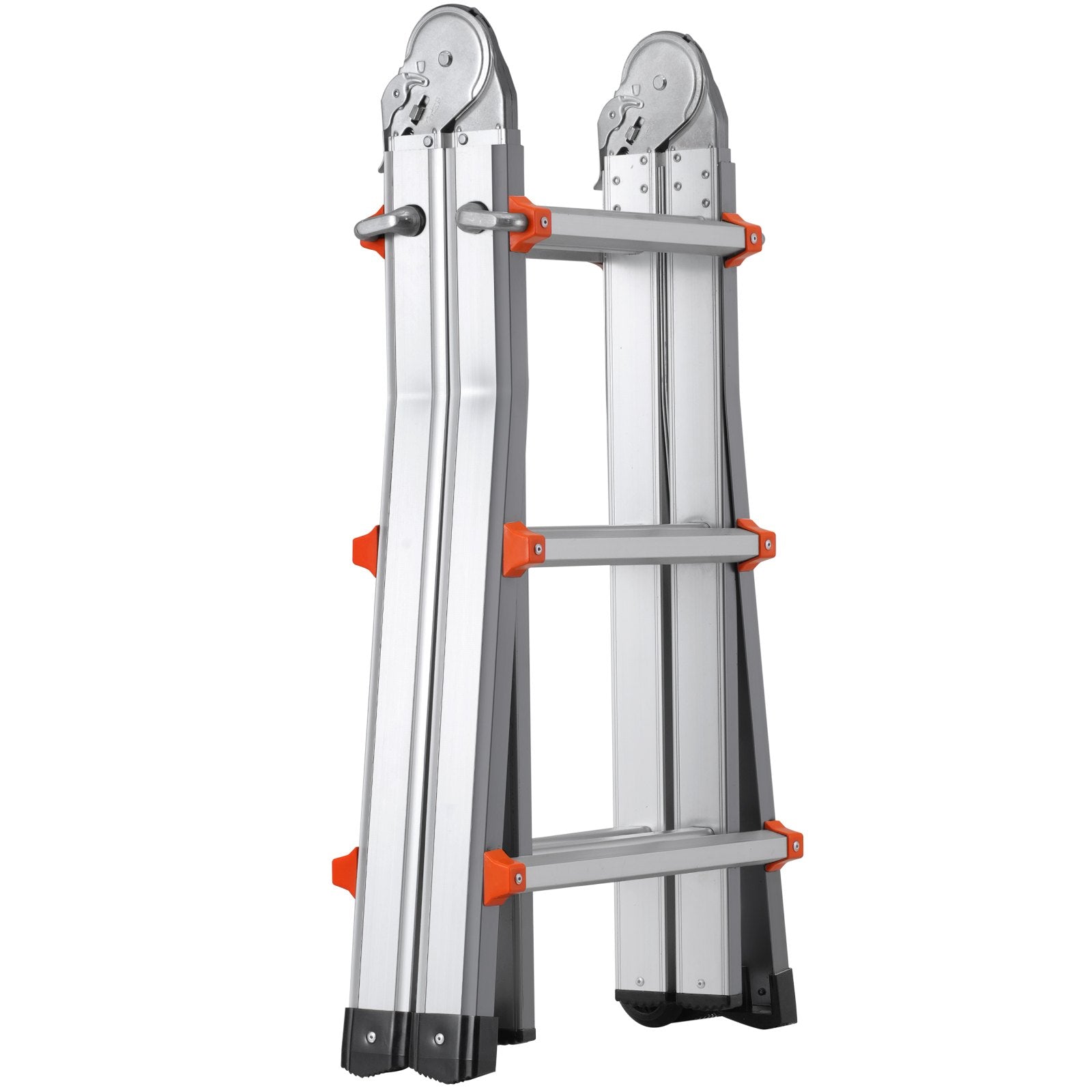 11 FT Aluminum Telescoping A-Frame Ladder, Portable Multi-Function Extension for Indoor Outdoor Use, 330lb Load, Non-Slip Safety Design