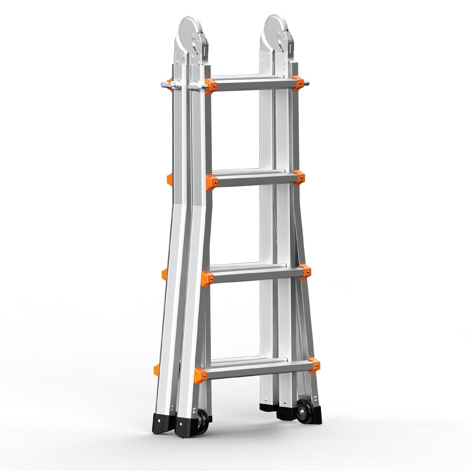 13 FT Aluminum Telescoping A-Frame Ladder - Multi-Function, Portable, Non-Slip, Heavy Duty, Indoor/Outdoor Use, 330lb Capacity