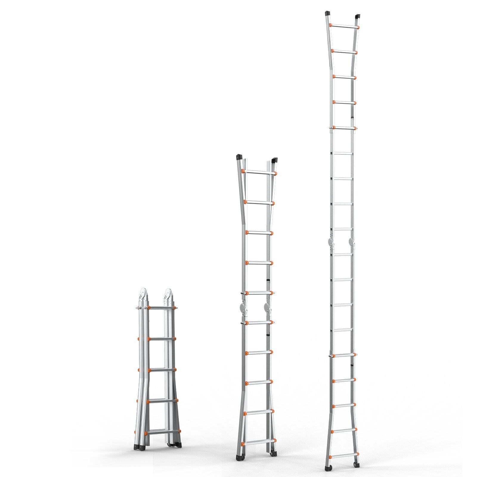 20 FT Aluminum Telescoping Ladder A Frame - Compact, Portable & Collapsible for Indoor Outdoor Use, 330lb Load, Non-Slip, Multi-Function
