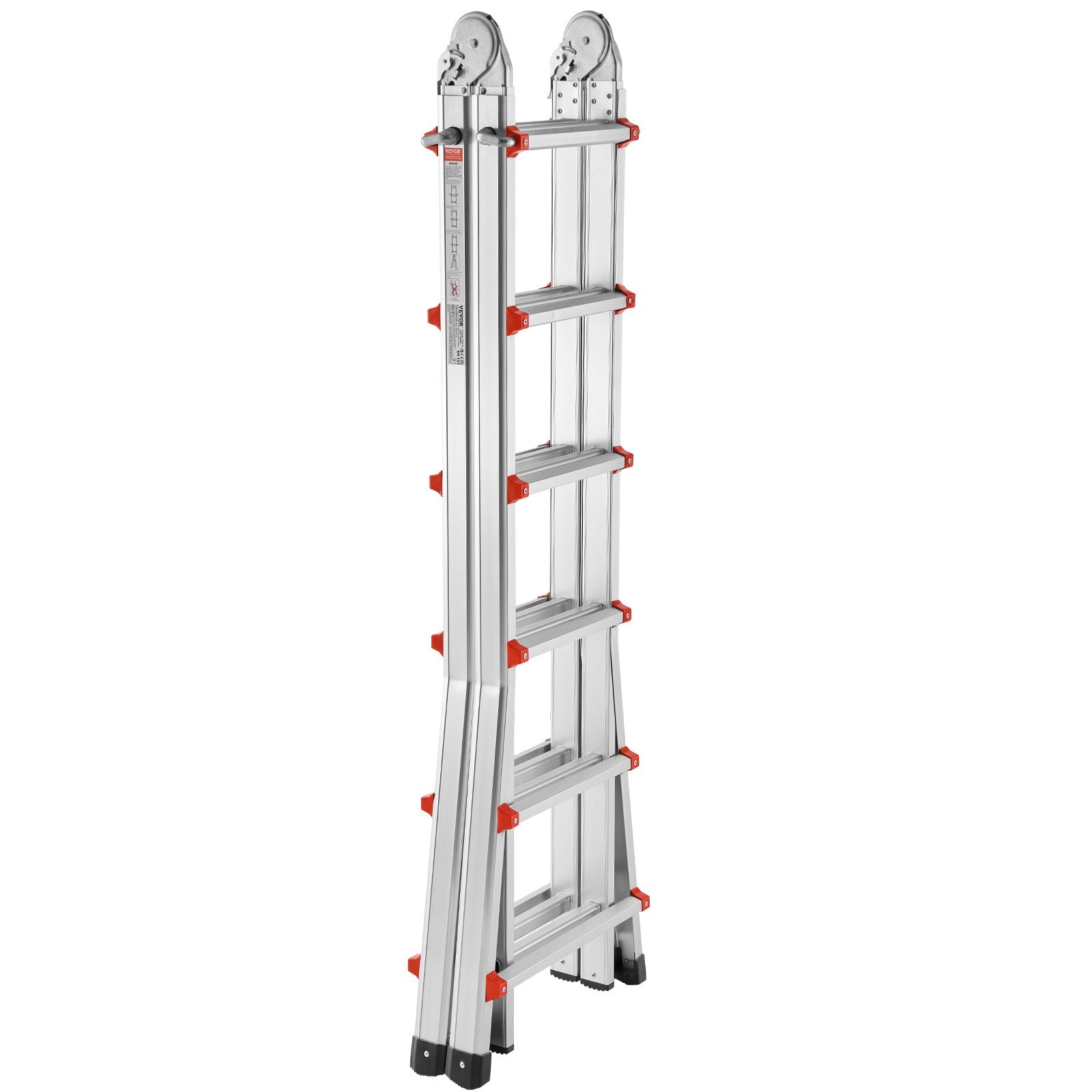 20.5 FT Telescoping A-Frame Ladder, Compact Aluminum Extension for Indoor Outdoor Use, 330lb Load, Non-Slip, Multi-Function Collapsible