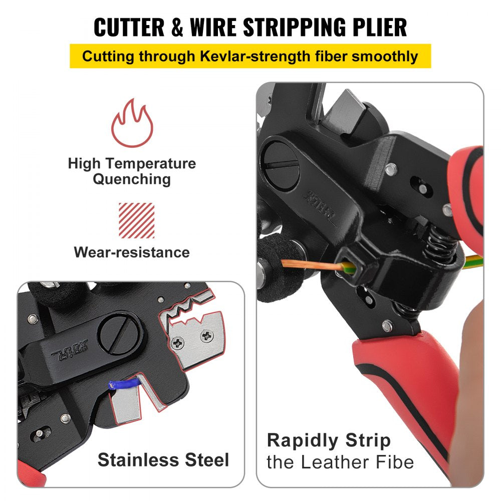 Versatile 4-in-1 Fiber Optic and Wire Stripping Pliers for Electrical Work and Maintenance Tasks