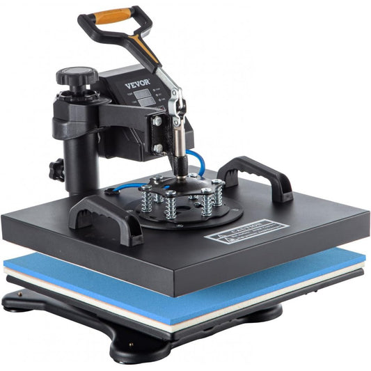 Versatile 6-in-1 Swing Away Heat Press Machine for T-Shirt Sublimation with Teflon Coating, 15x15 Inch, ETL/FCC Certified