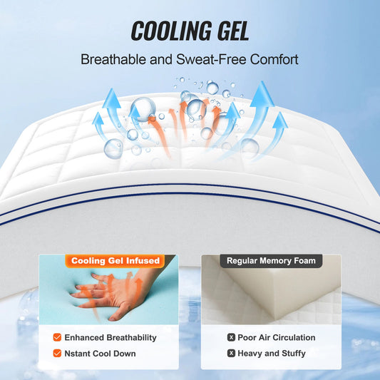 Queen Size 4" Memory Foam Mattress Topper - Ergonomic Pressure Relief, Cooling Comfort, Washable & Detachable for Hot Sleepers