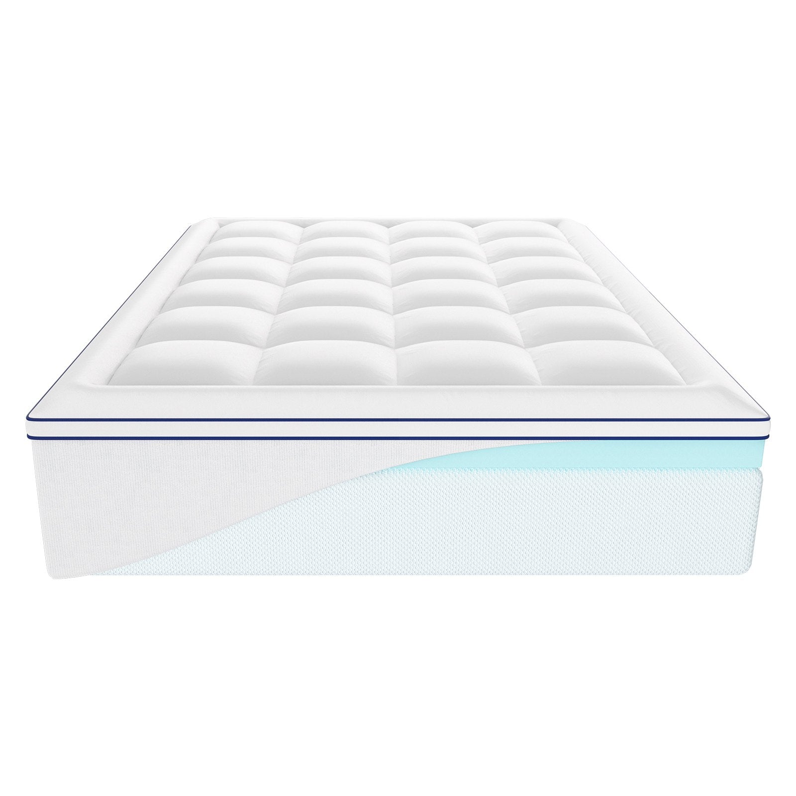 Queen Size 4" Memory Foam Mattress Topper - Ergonomic Pressure Relief, Cooling Comfort, Washable & Detachable for Hot Sleepers