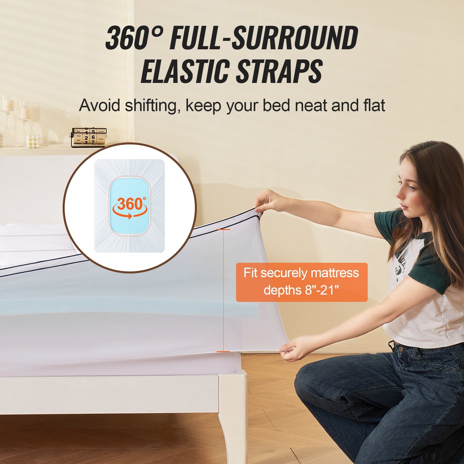 King Size 4" Memory Foam Mattress Topper with Cooling Gel, Pressure Relief, Washable & Breathable for Hot Sleepers, Fits 8"-21" Mattresses