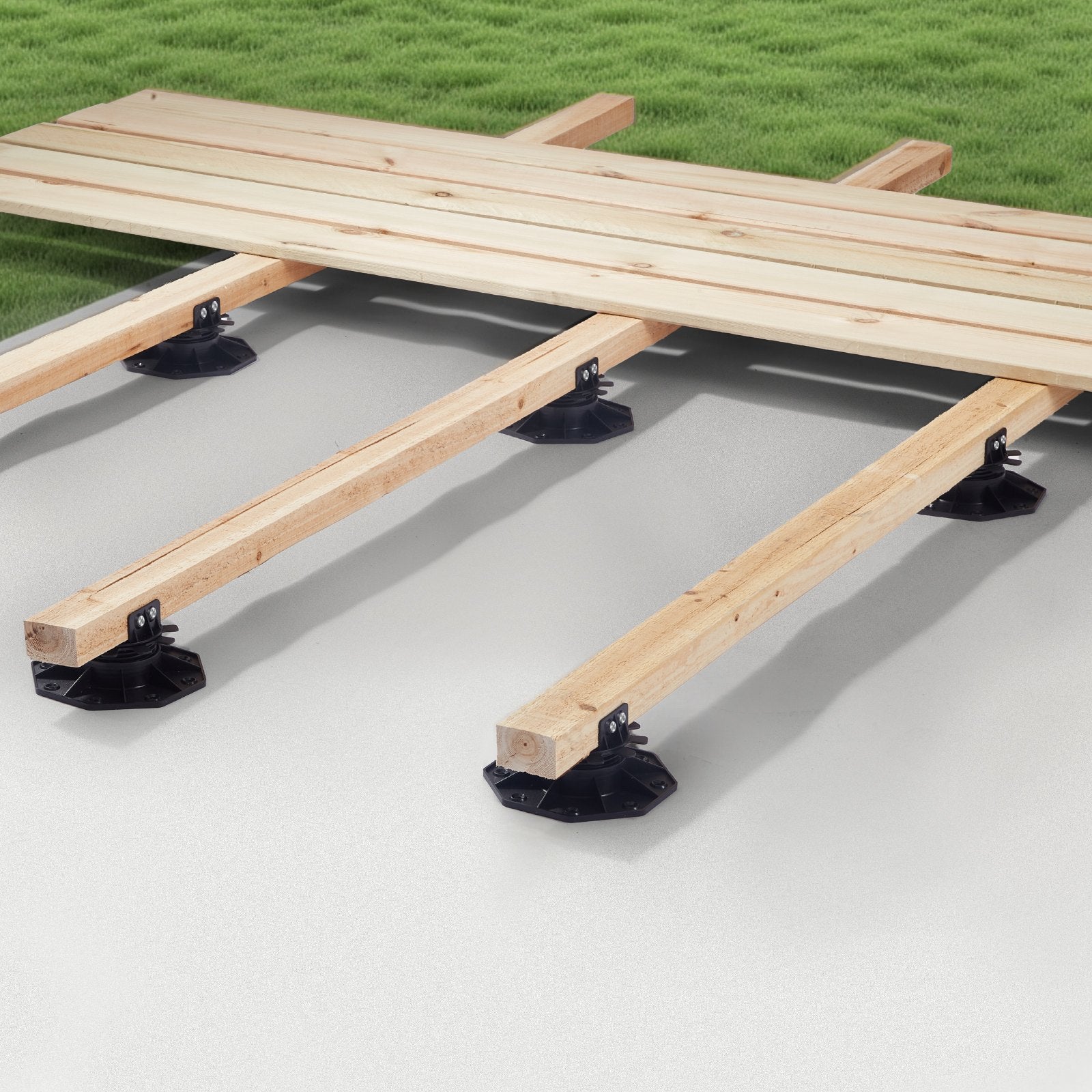 Adjustable Deck Blocks 12 PCS - 2000lbs Capacity, Plastic Pedestal Paver for Wood, Concrete, Metal - 1.18-2.36 Inch Height, Shed Foundation Base