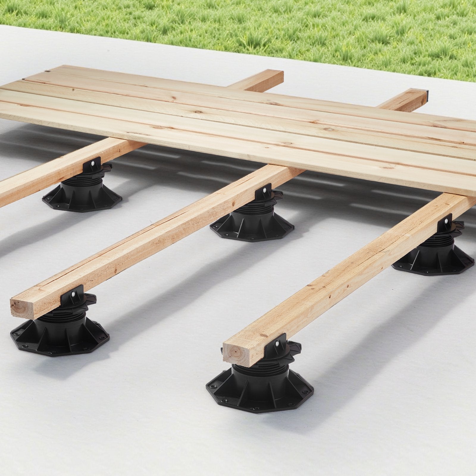 24 PCS Deck Blocks with Adjustable Height for Shed Foundation | 2000lbs Capacity, Plastic Pedestal Paver for Wood, Concrete, and Metal Surfaces
