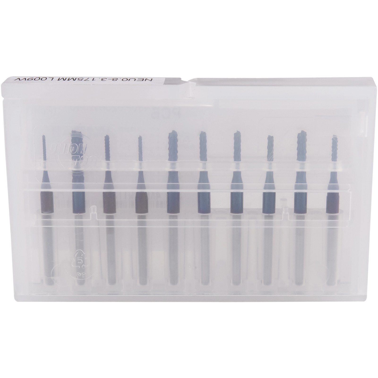 10-Piece Tungsten Steel CNC Router Bit Set, 1/8" Shank, Nano Blue Coated End Mills for Precision Engraving and Cutting Acrylic, Wood, and More