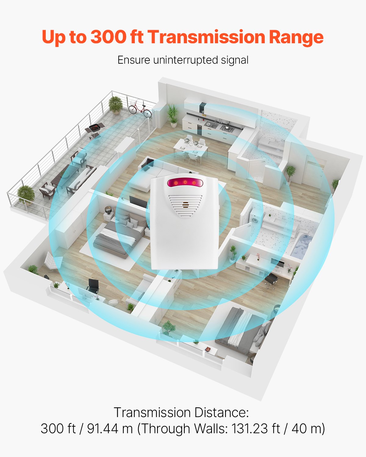 Elderly Bed Alarm System with Wireless Sensor Pad and Pager - 14x30 Inch Fall Prevention for Home, Hospital, Rehabilitation Centers