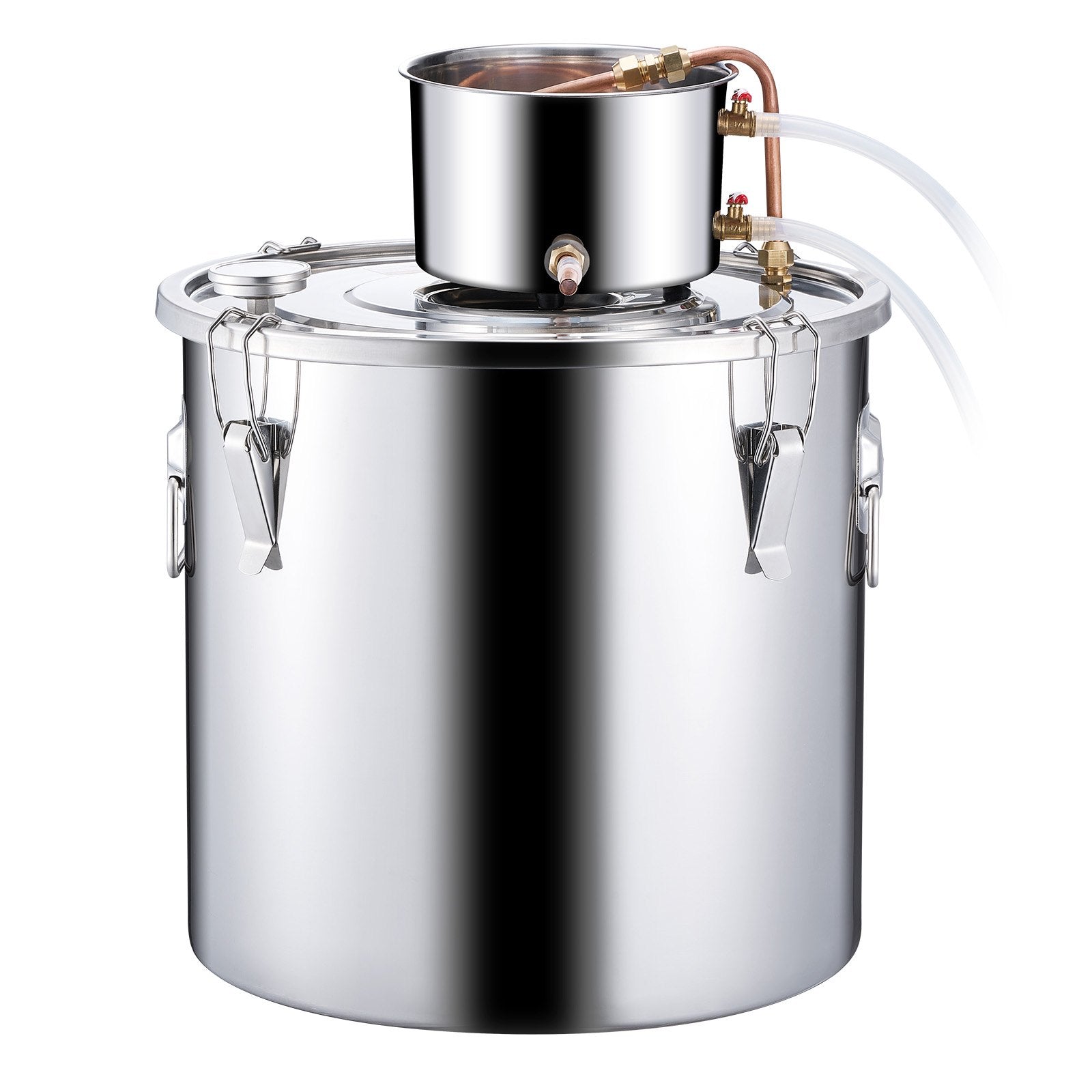 13.2 Gal Stainless Steel Alcohol Distiller Kit with Copper Coil, Thermometer & Pump for Home Brewing Wine, Whisky, Brandy Crafting