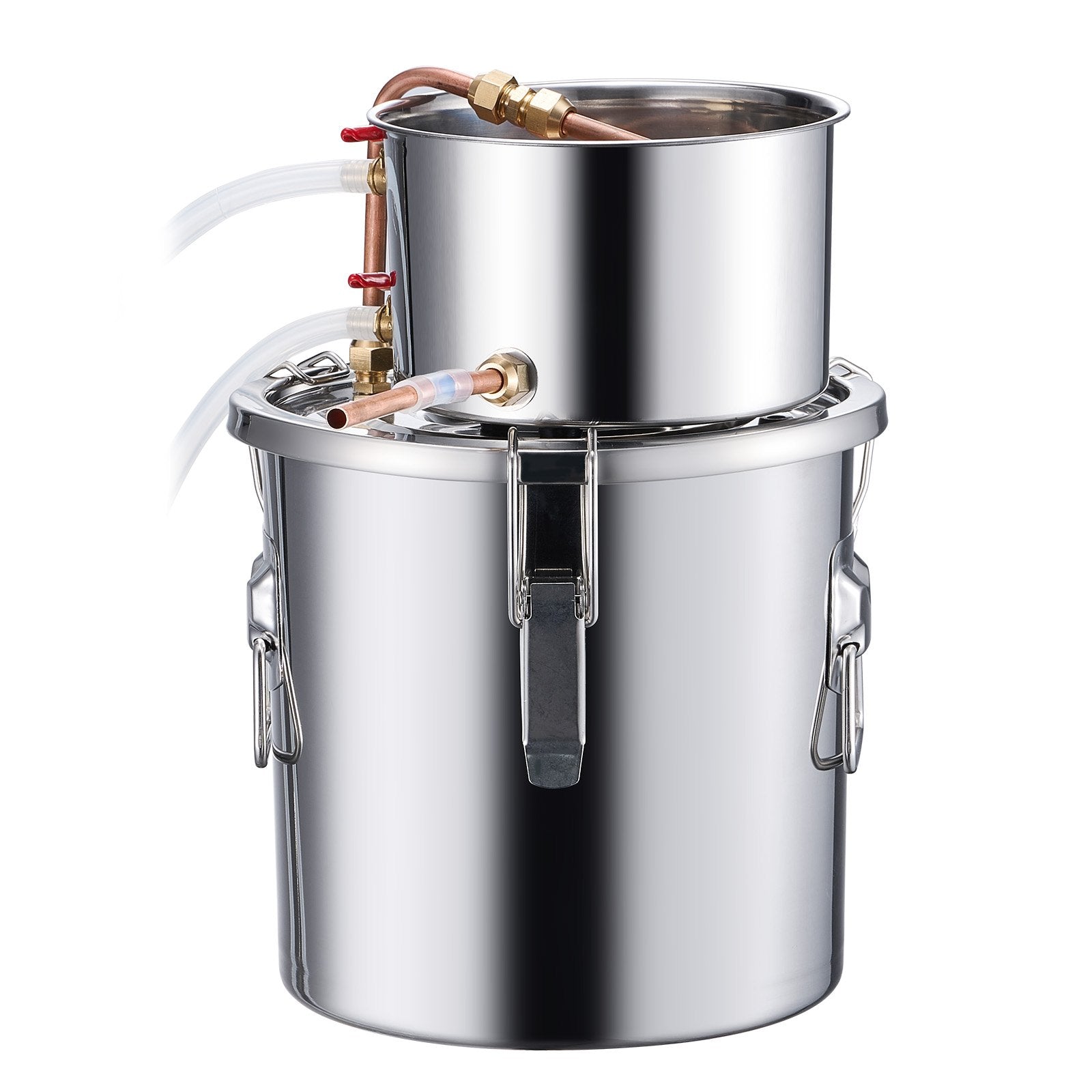 3 Gal Stainless Steel Alcohol Distiller Kit with Copper Coil & Thermometer for Home Brewing, Wine, Whisky, Brandy Crafting