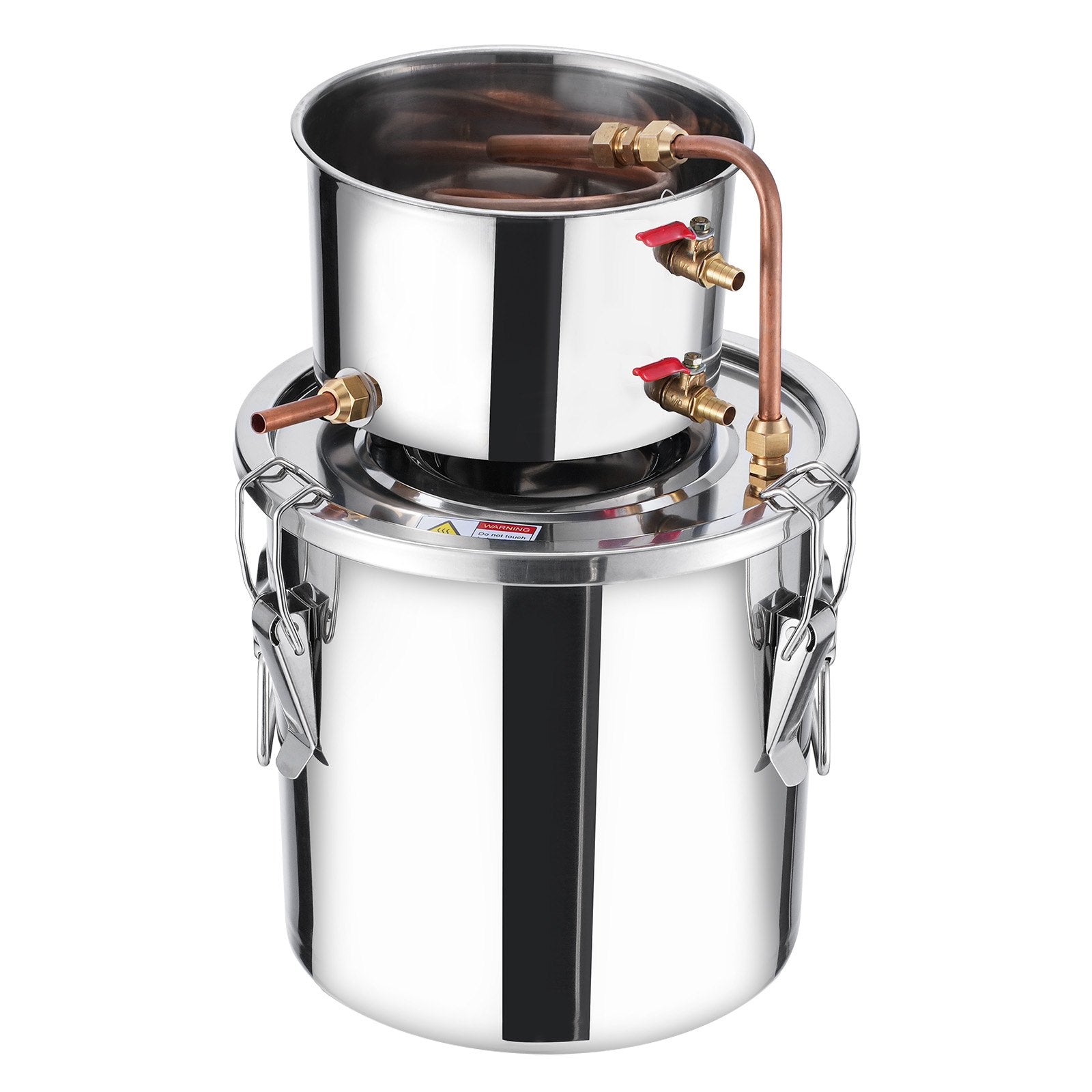 3 Gal Stainless Steel Alcohol Distiller Kit with Copper Coil & Thermometer for Home Brewing, Wine, Whisky, Brandy Crafting