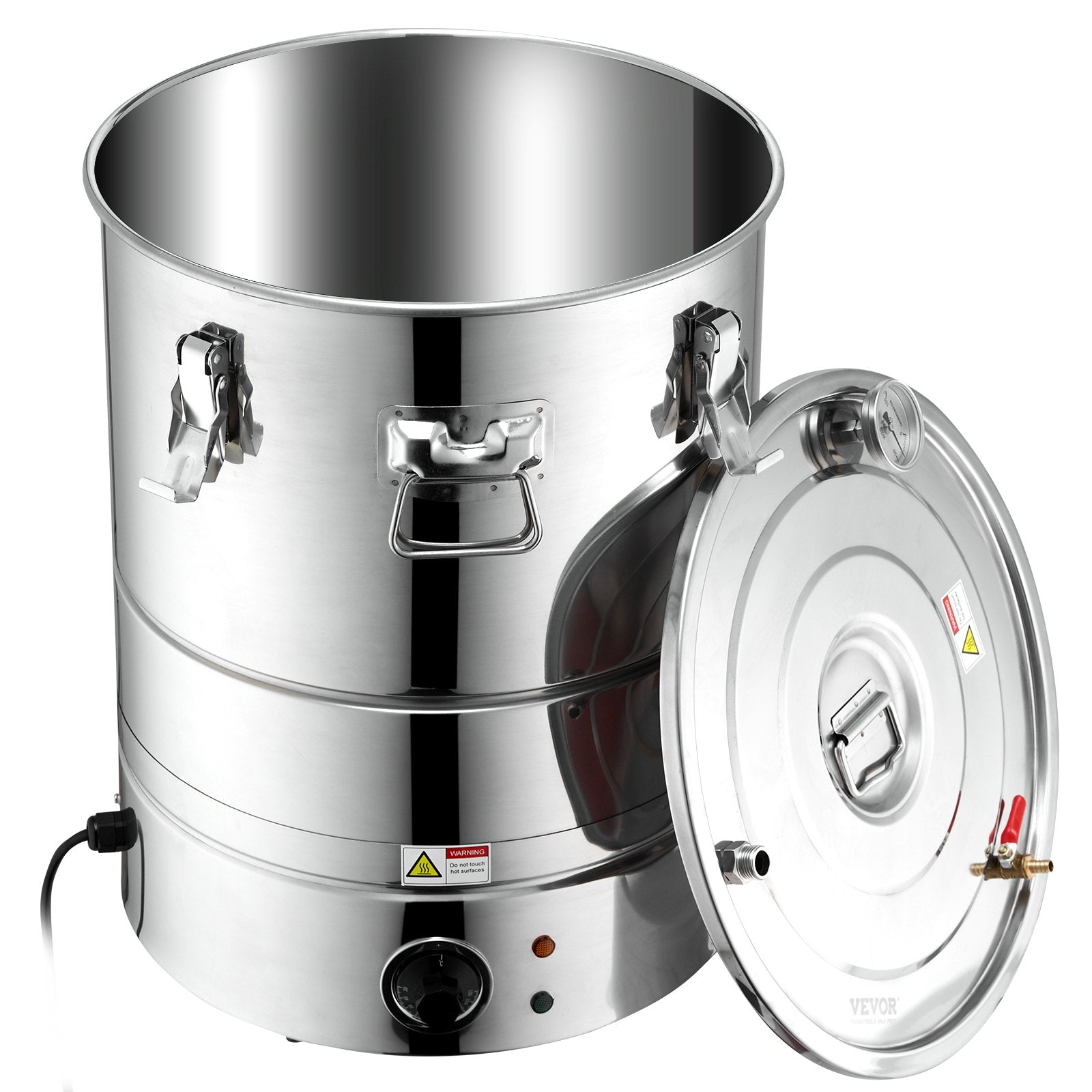 9 Gallon 30L Home Alcohol Distiller Kit with Stainless Steel Tube, Pump, Exhaust Valve, Thermometer for DIY Whisky, Wine & Brandy