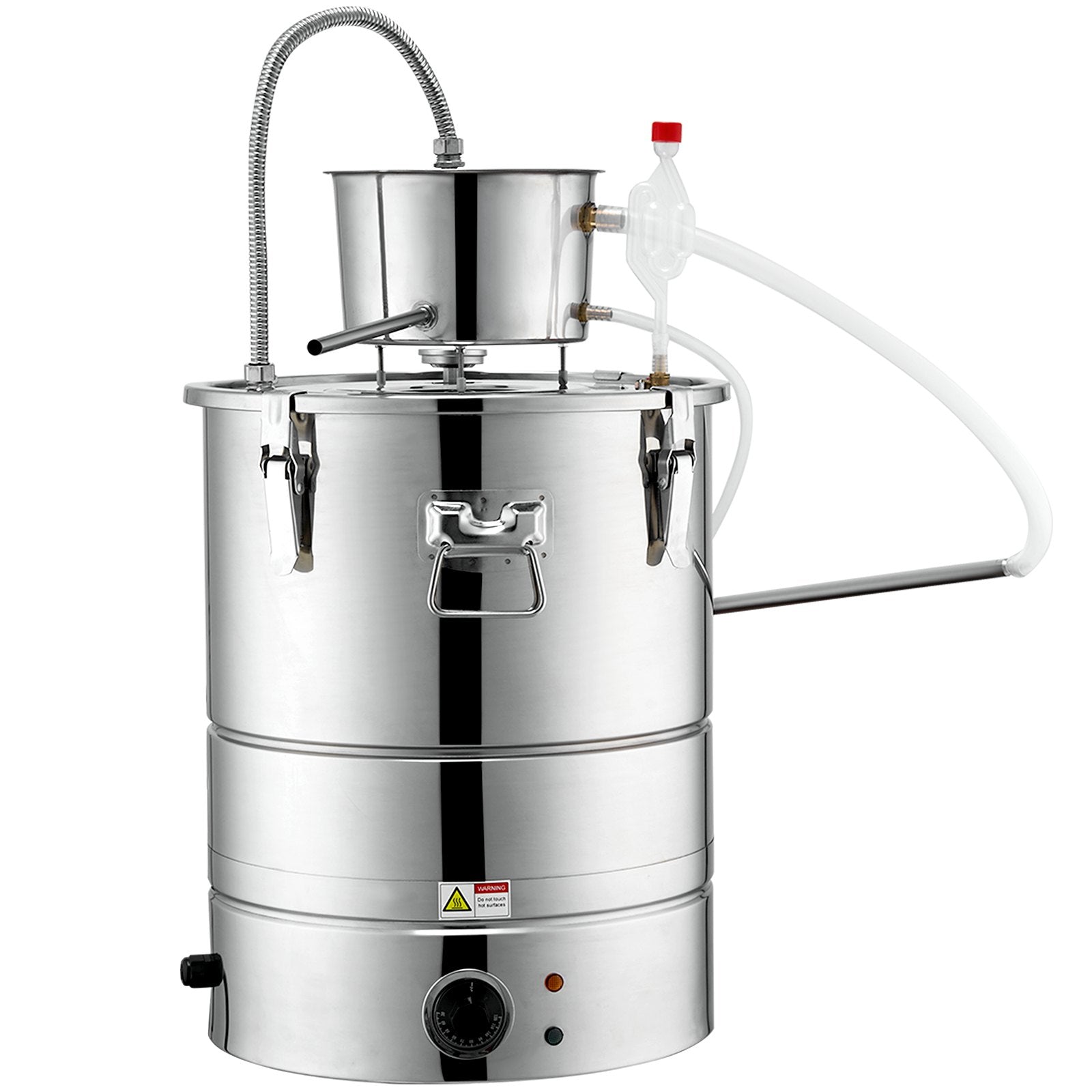 9 Gallon 30L Home Alcohol Distiller Kit with Stainless Steel Tube, Pump, Exhaust Valve, Thermometer for DIY Whisky, Wine & Brandy