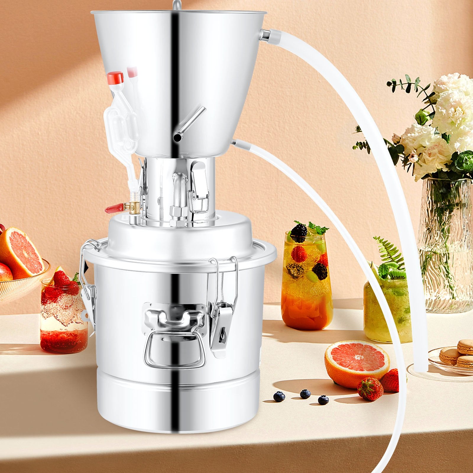 18 Gal 70L Alcohol Distiller Kit, Stainless Steel Home Distillery with Pump & Thermometer for Whisky, Wine, Brandy DIY