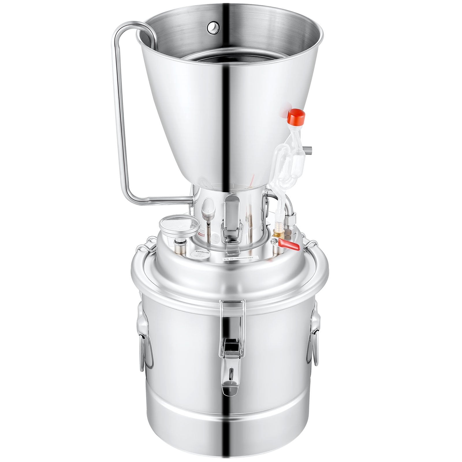 18 Gal 70L Alcohol Distiller Kit, Stainless Steel Home Distillery with Pump & Thermometer for Whisky, Wine, Brandy DIY