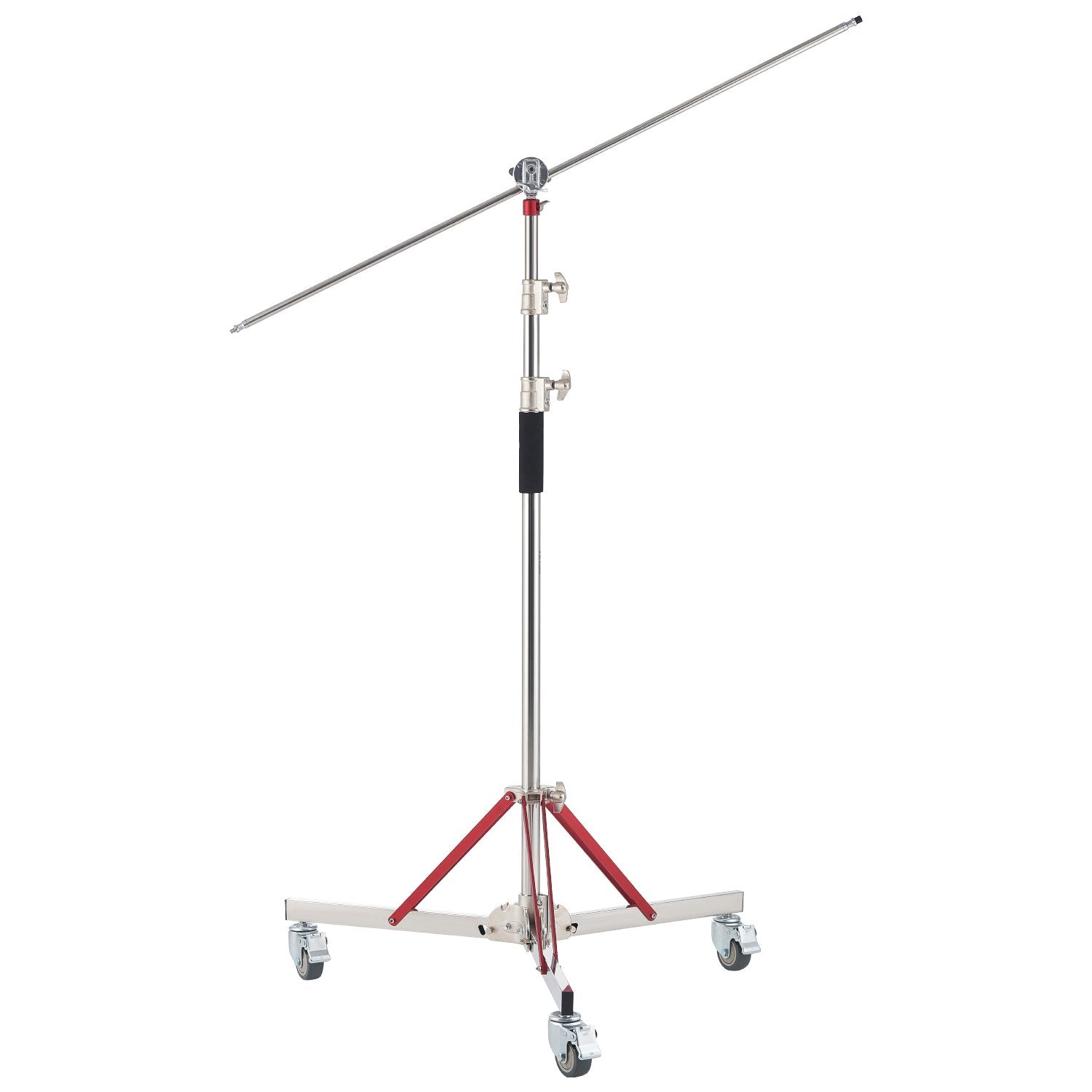Heavy Duty 10.5 ft Adjustable Tripod Light Stand with Casters, Stainless Steel Base for Studio Softbox, Monolight, Reflector, Photography Equipment