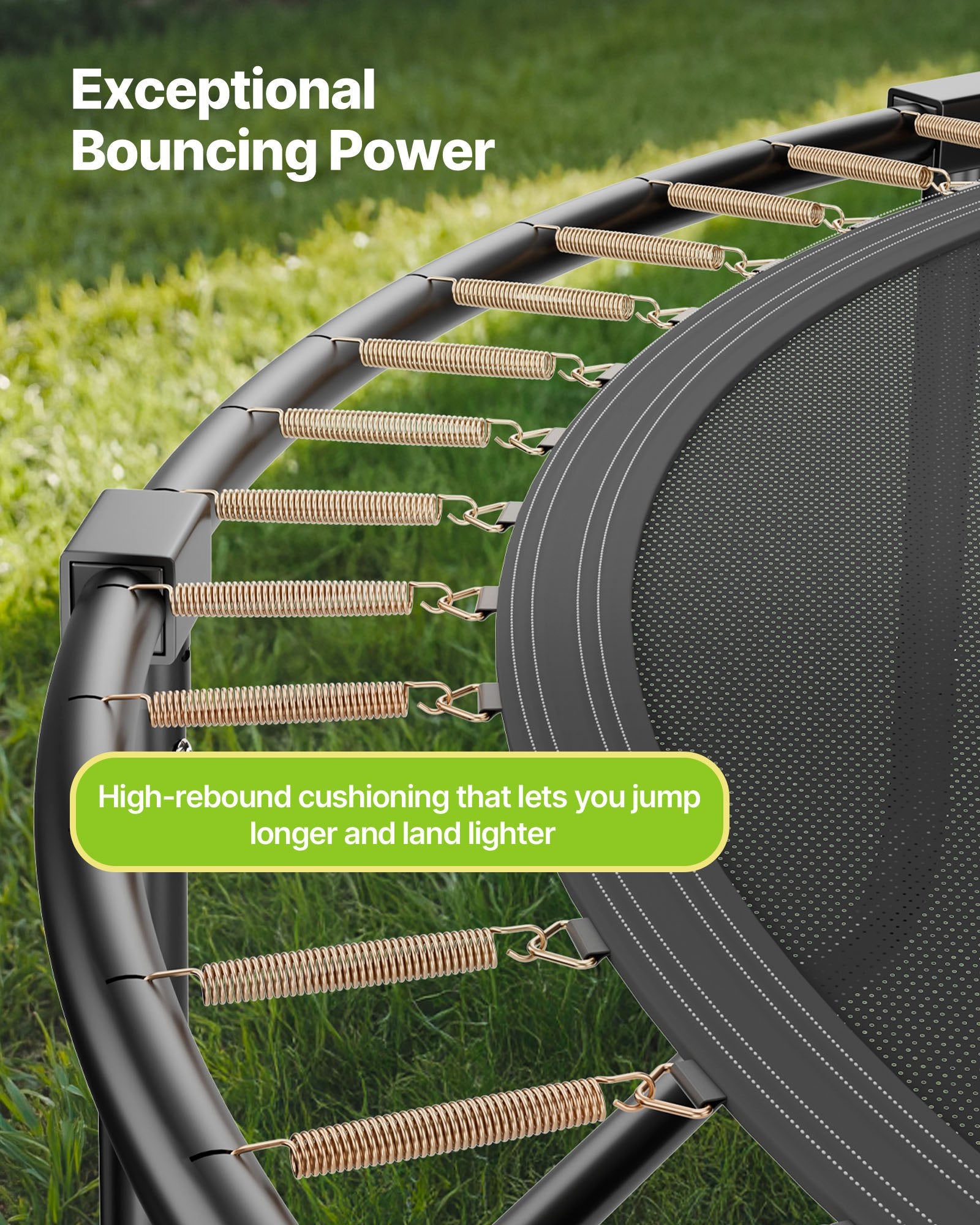 12FT Outdoor Trampoline with Enclosure Net, ASTM Certified, 400 lbs Capacity, Rust-Resistant for Kids & Adults, Ideal Backyard Fun