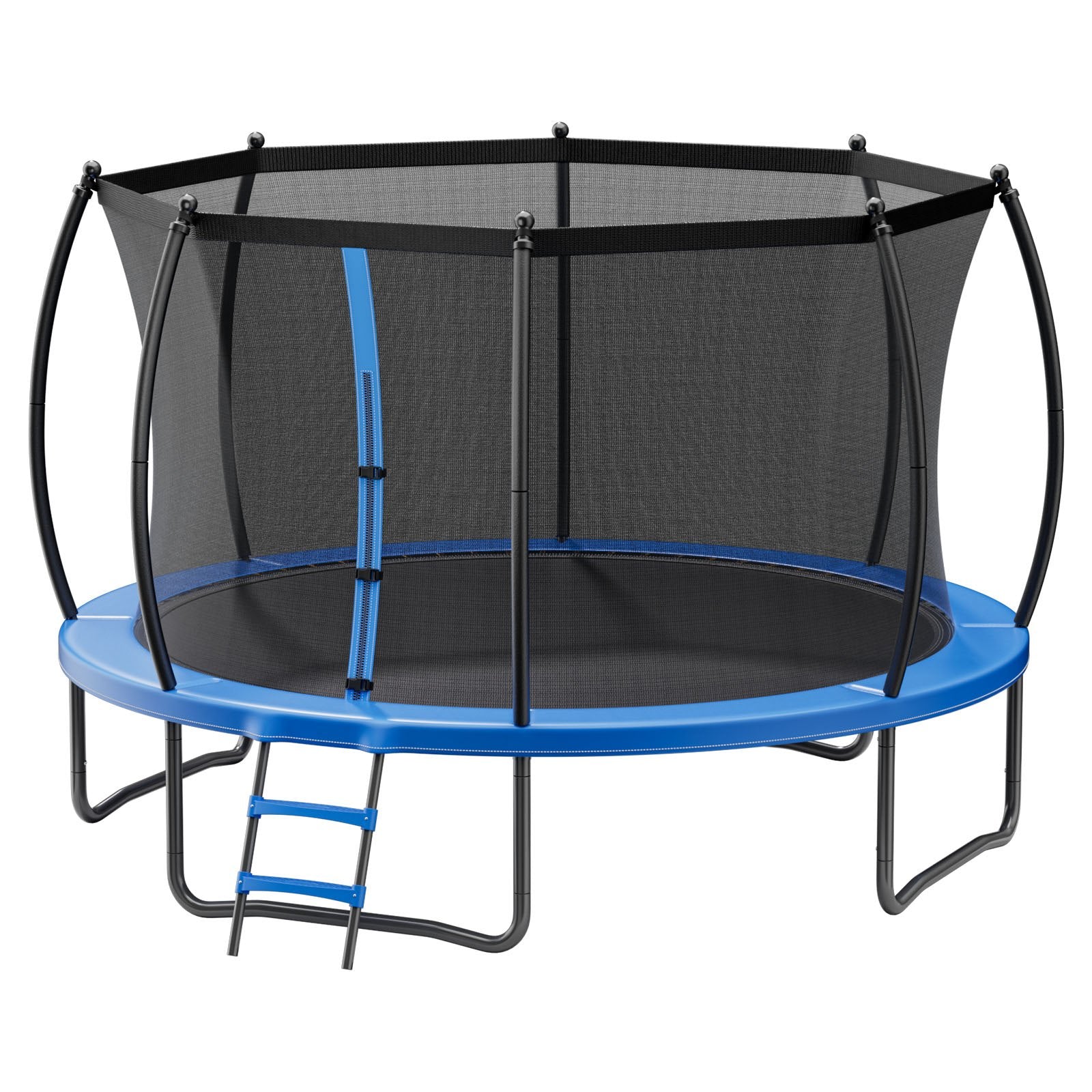 12FT Outdoor Trampoline with Enclosure Net, ASTM Certified, 400 lbs Capacity, Rust-Resistant for Kids & Adults, Ideal Backyard Fun