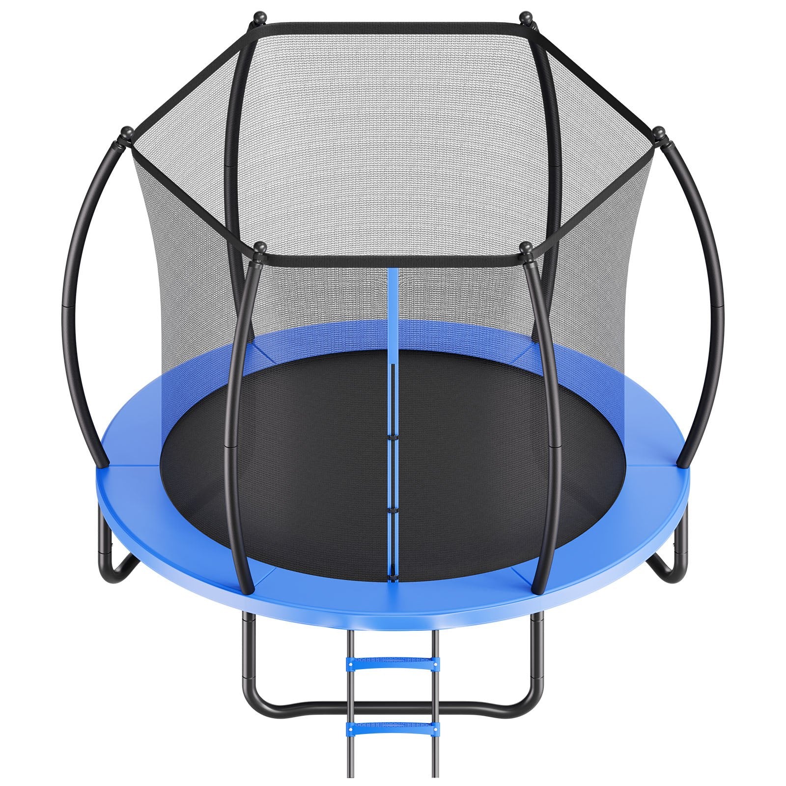 8FT Outdoor Trampoline with Enclosure Net, ASTM Certified, Anti-Rust Design, Thickened Pad, 265 lbs Capacity for Kids & Adults
