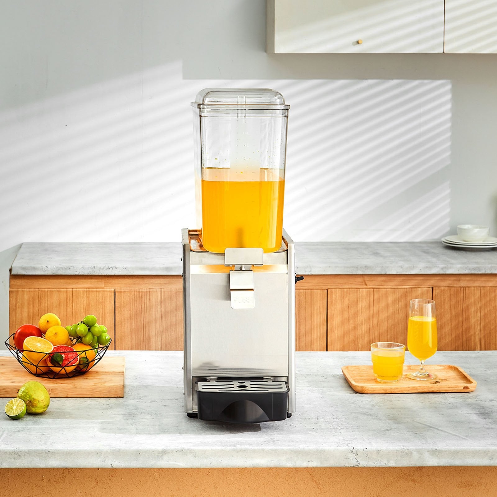 High-Capacity 18L Commercial Beverage Dispenser with Thermostat Control, Stainless Steel Ice Tea & Juice Machine for Restaurants & Events