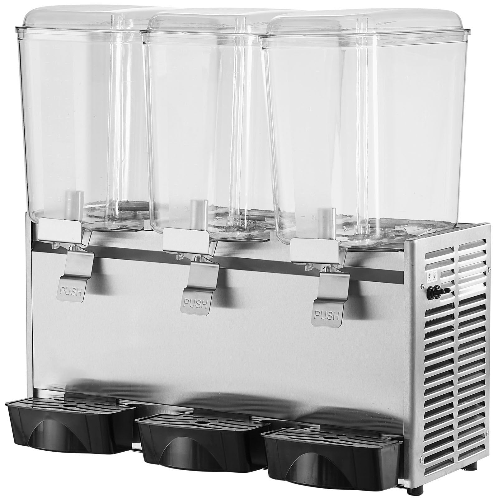 High-Capacity 18L Triple-Tank Beverage Dispenser, 680W Stainless Steel with Thermostat Control for Restaurants, Hotels, Parties, and Events