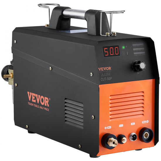 VEVOR Plasma Cutter, 50Amp, Non-Touch Pilot Arc Air Cutting Machine with Torch, 110V/220V Dual Voltage AC IGBT Inverter Metal Cutting Equipment for 1/2