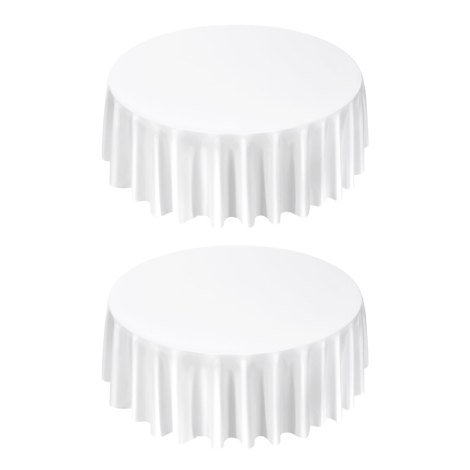 Elegant 120-Inch White Round Tablecloths 2-Pack - Stain & Wrinkle Resistant, Machine Washable Polyester for Weddings, Parties, Banquets