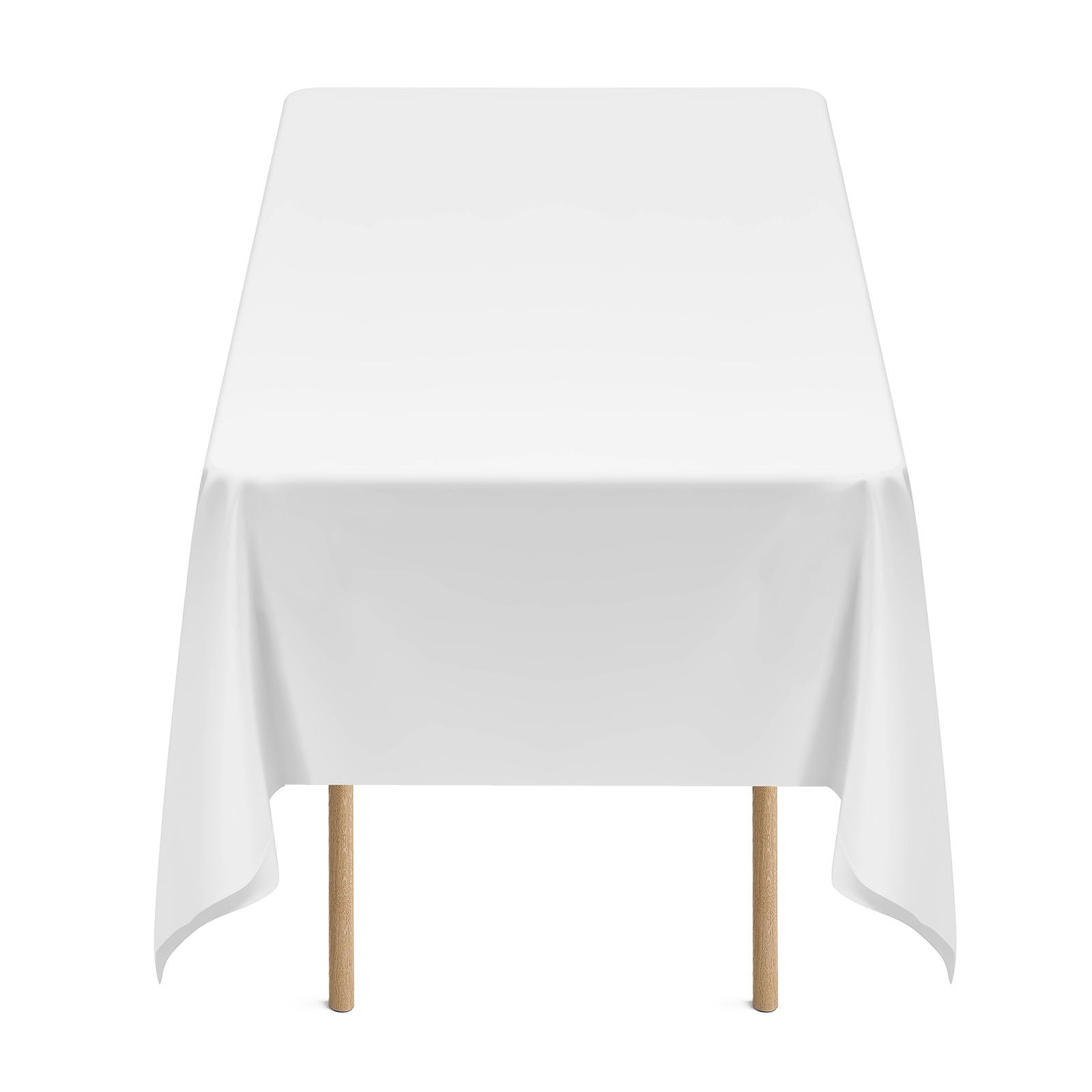 10 Pack White Rectangle Tablecloths 60x102 Inches - Machine Washable, Wrinkle-Resistant Polyester for Weddings, Parties, Banquets