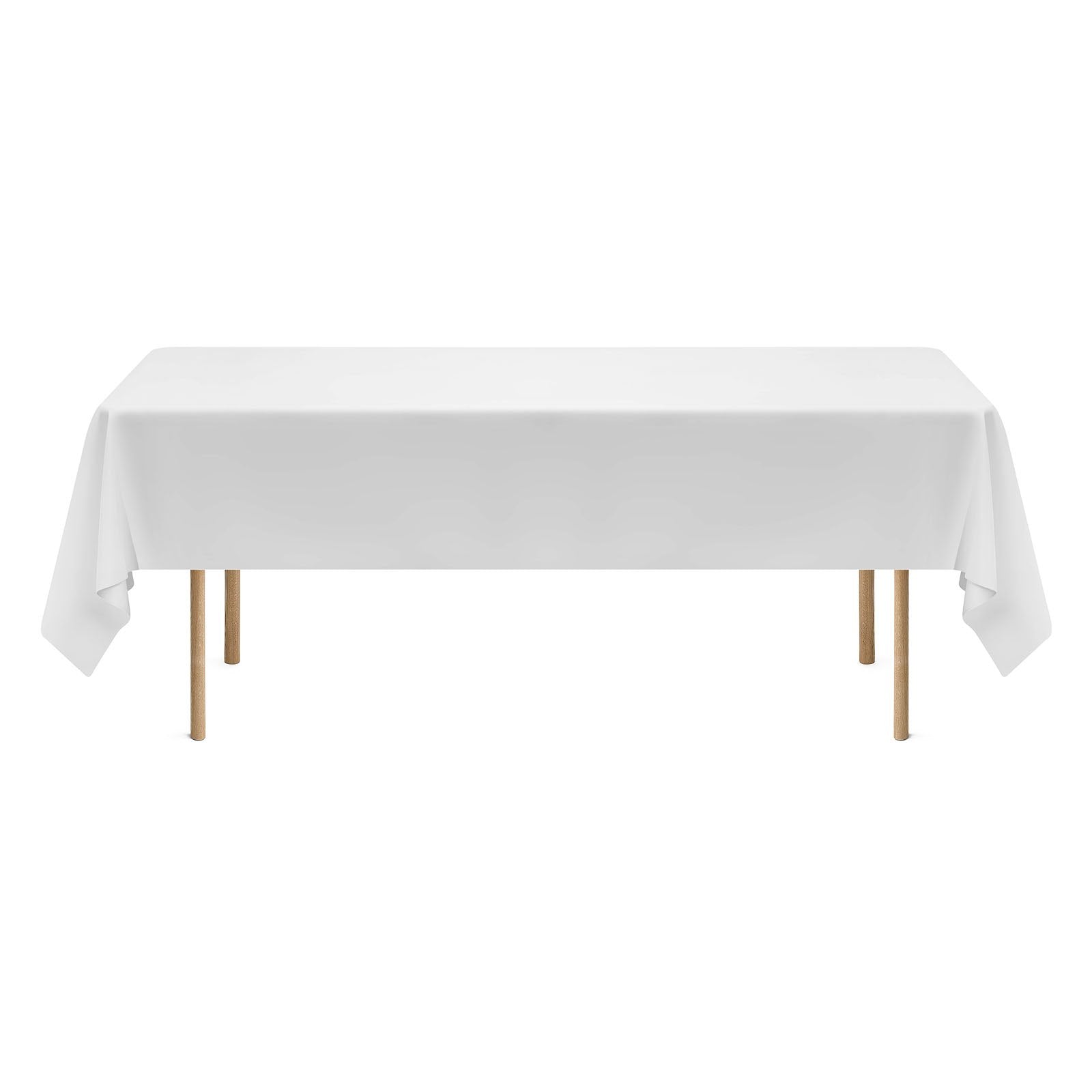 White Rectangular Tablecloth Set, 6 Pack - 60x102 Inches, Reusable, Machine Washable, Wrinkle-Resistant Polyester for Weddings, Parties, Banquets