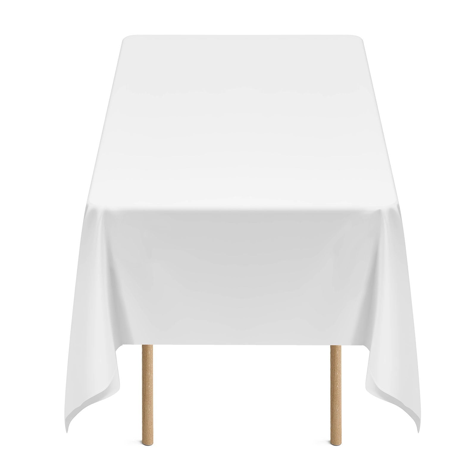 White Rectangular Tablecloth Set, 6 Pack - 60x102 Inches, Reusable, Machine Washable, Wrinkle-Resistant Polyester for Weddings, Parties, Banquets