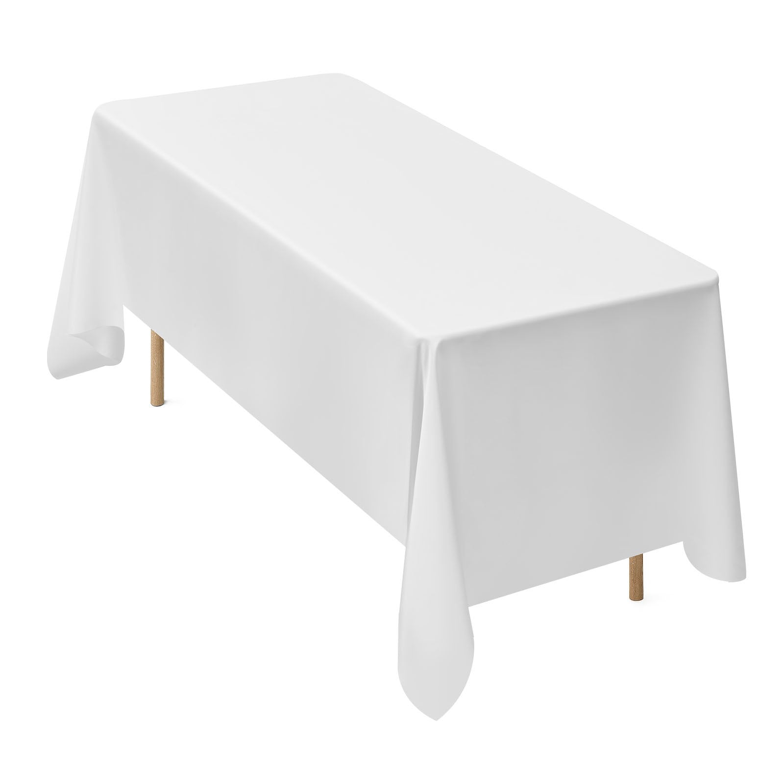 10 Pack White Rectangle Tablecloths 70x120 Inches - Reusable, Machine Washable, Wrinkle-Resistant Polyester for Weddings, Parties, Banquets