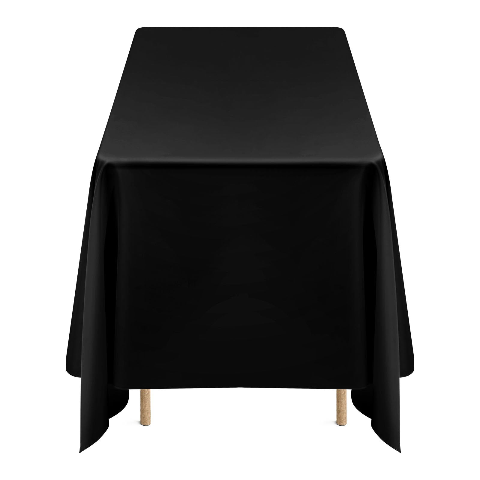 Elegant Black Rectangle Tablecloth Set of 6, 70x120 Inches – Reusable, Machine Washable, Wrinkle-Resistant Polyester for Weddings, Parties, Banquets
