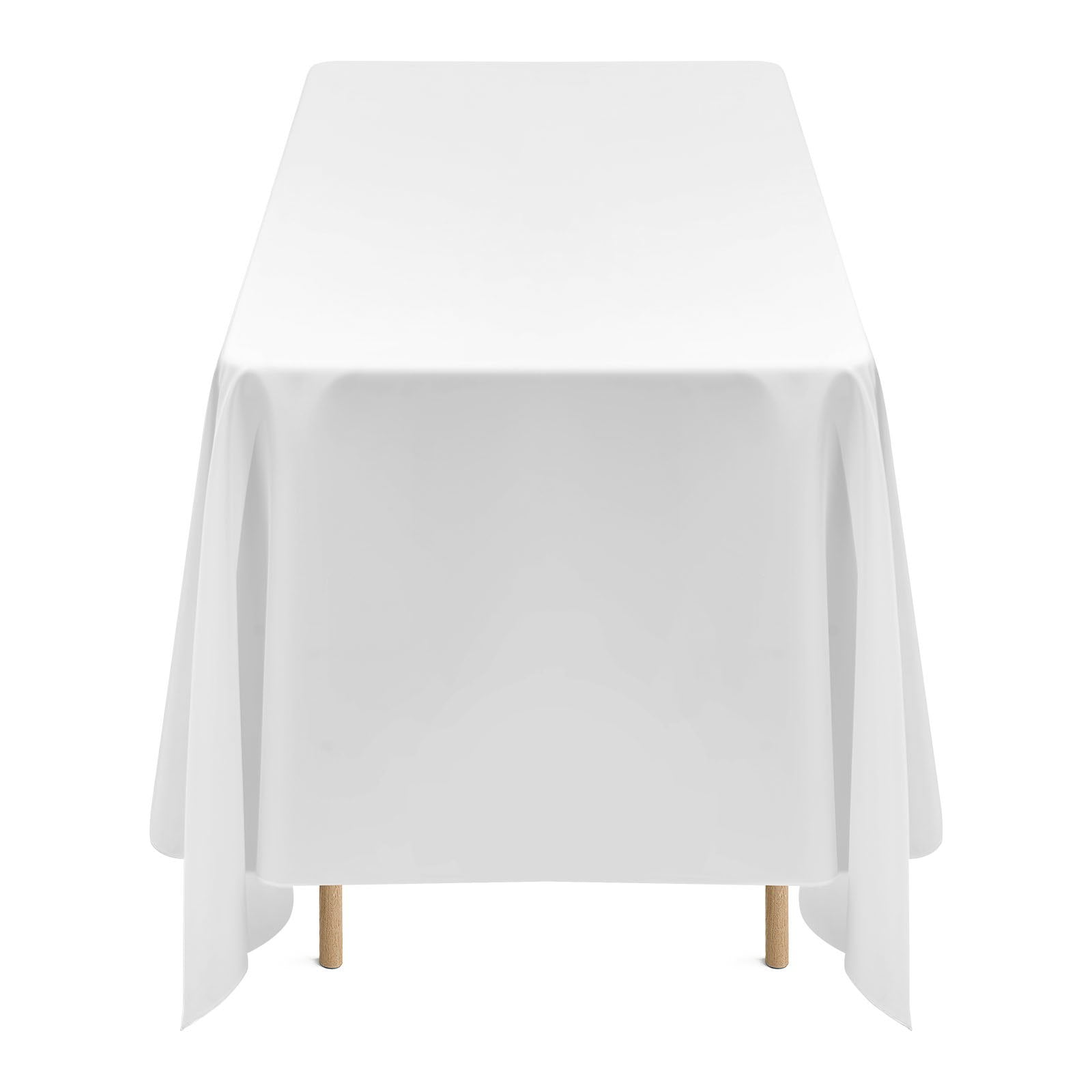 6 Pack White Rectangular Tablecloths, 70x120 Inches - Reusable, Machine Washable, Wrinkle-Resistant Polyester for Weddings, Parties, Banquets