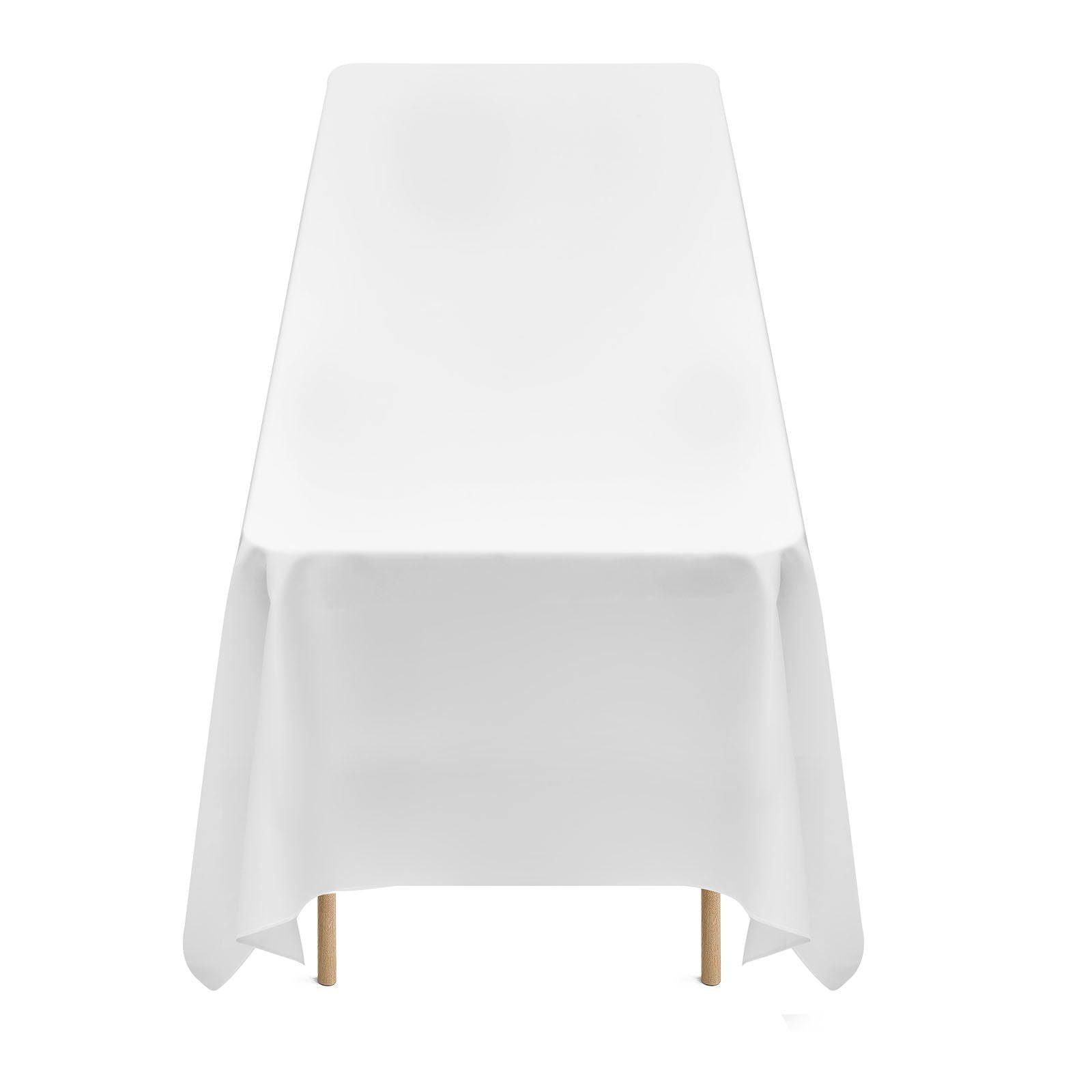 White Rectangle Tablecloths 6 Pack - 90x132 Inch Reusable, Wrinkle-Resistant Polyester for Weddings, Parties, Banquets, Easy Care & Machine Washable