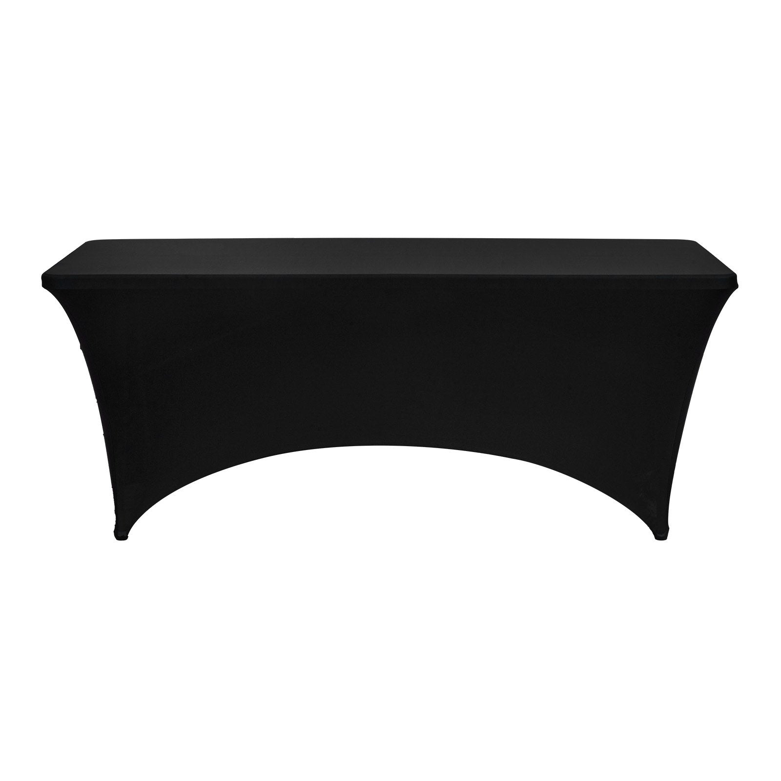 10 Pack Black 6FT Rectangular Stretch Tablecloths - Wrinkle-Resistant, Washable Spandex Covers for Events, Party, Wedding, Banquet, Festival