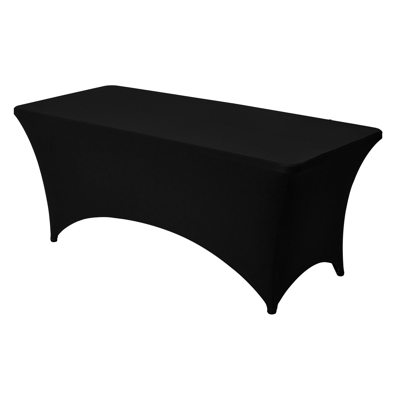 10 Pack Black 6FT Rectangular Stretch Tablecloths - Wrinkle-Resistant, Washable Spandex Covers for Events, Party, Wedding, Banquet, Festival