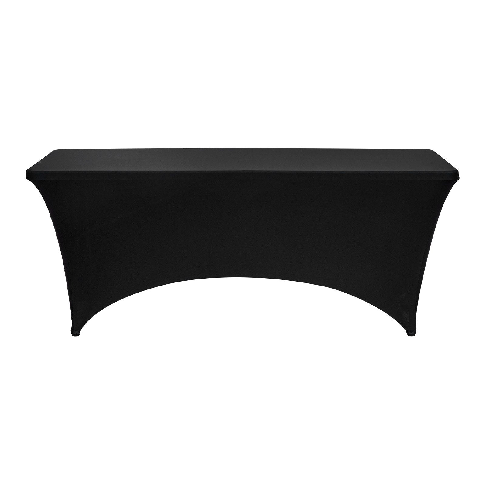 3 Pack Stretch Black Tablecloths for 6FT Fitted Tables - Wrinkle-Resistant, Washable Spandex Covers for Weddings, Parties, Banquets, Festivals