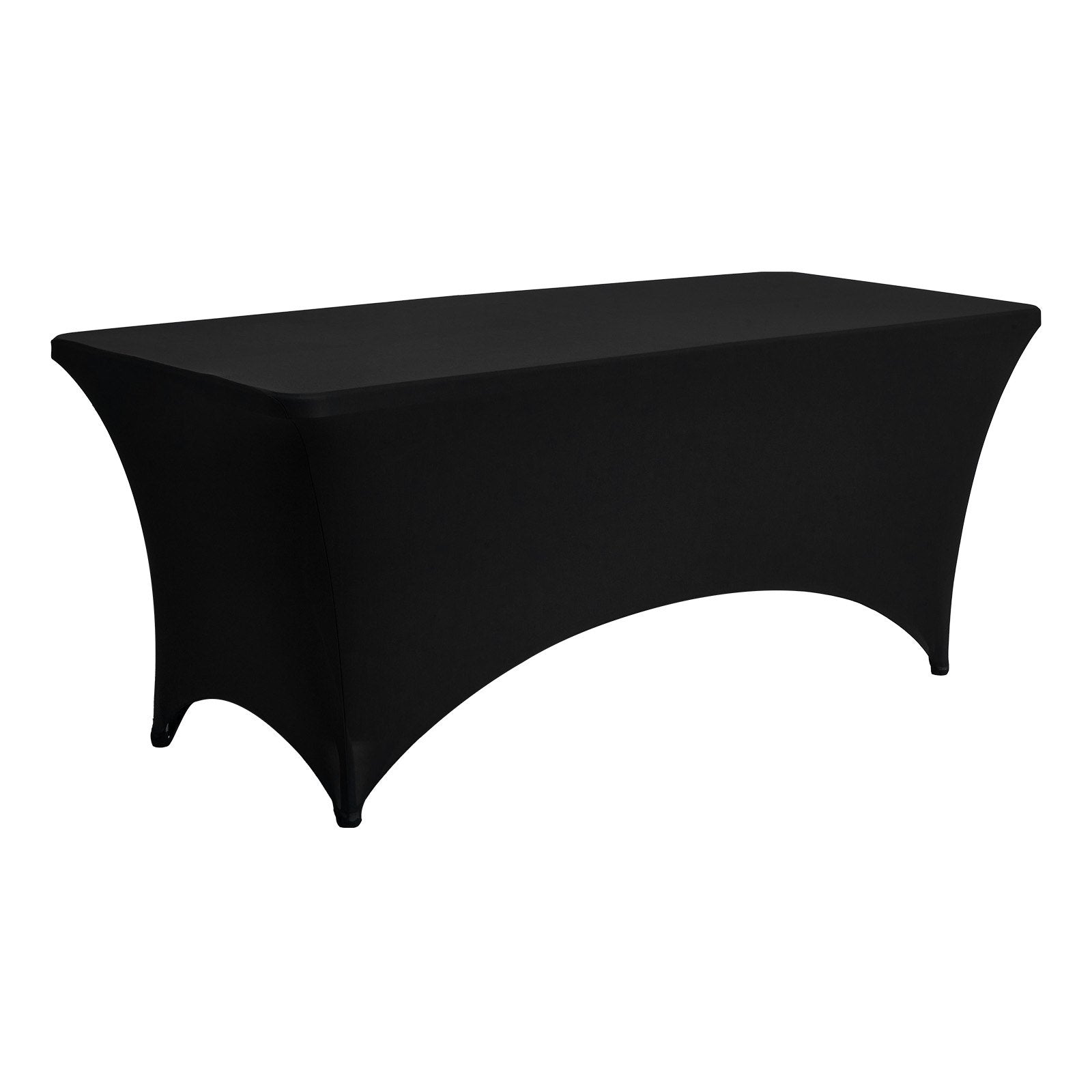 3 Pack Stretch Black Tablecloths for 6FT Fitted Tables - Wrinkle-Resistant, Washable Spandex Covers for Weddings, Parties, Banquets, Festivals