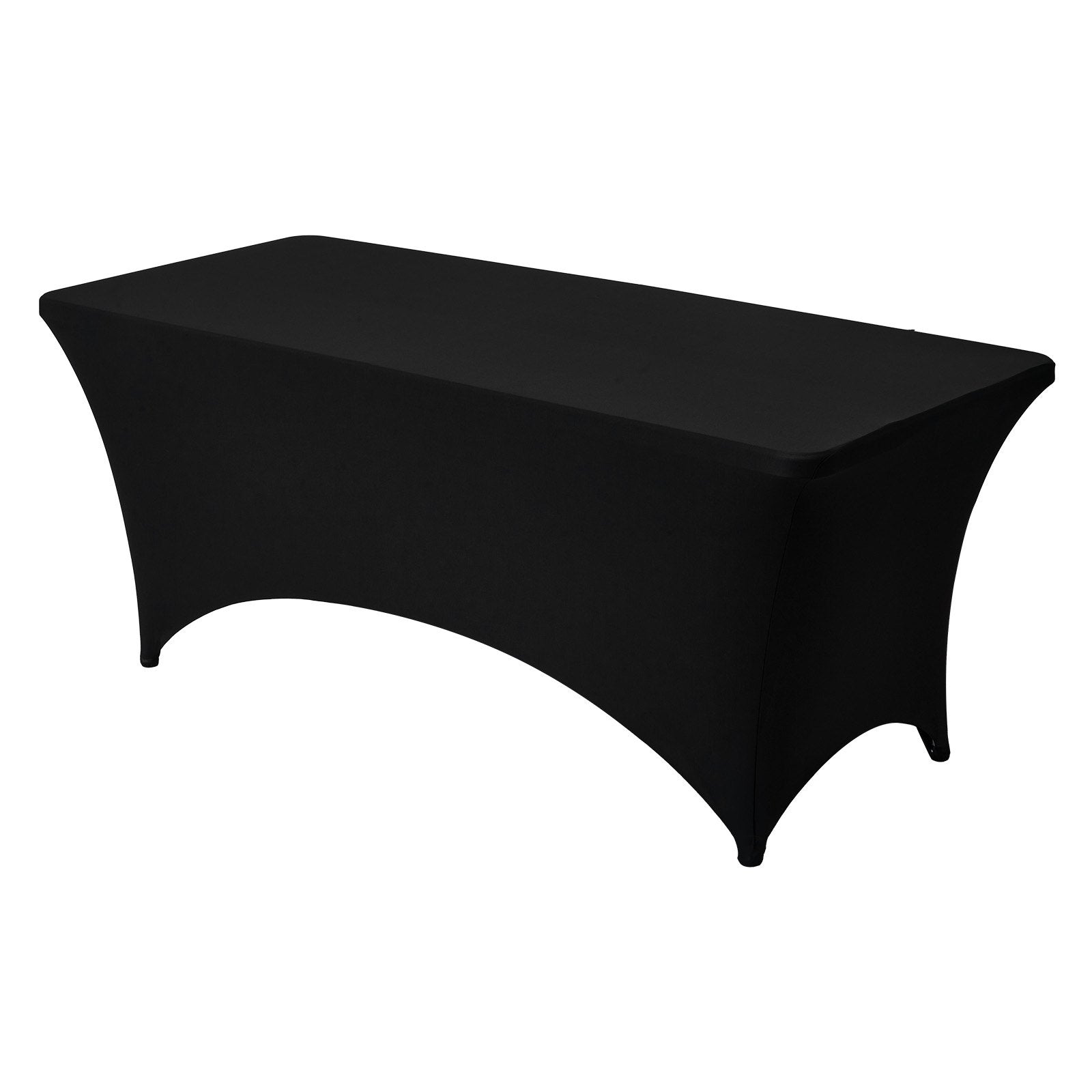 6-Pack Black Spandex Tablecloths for 6FT Tables – Wrinkle-Resistant, Washable, Perfect for Weddings, Parties, Banquets, Festivals, Cocktail Events