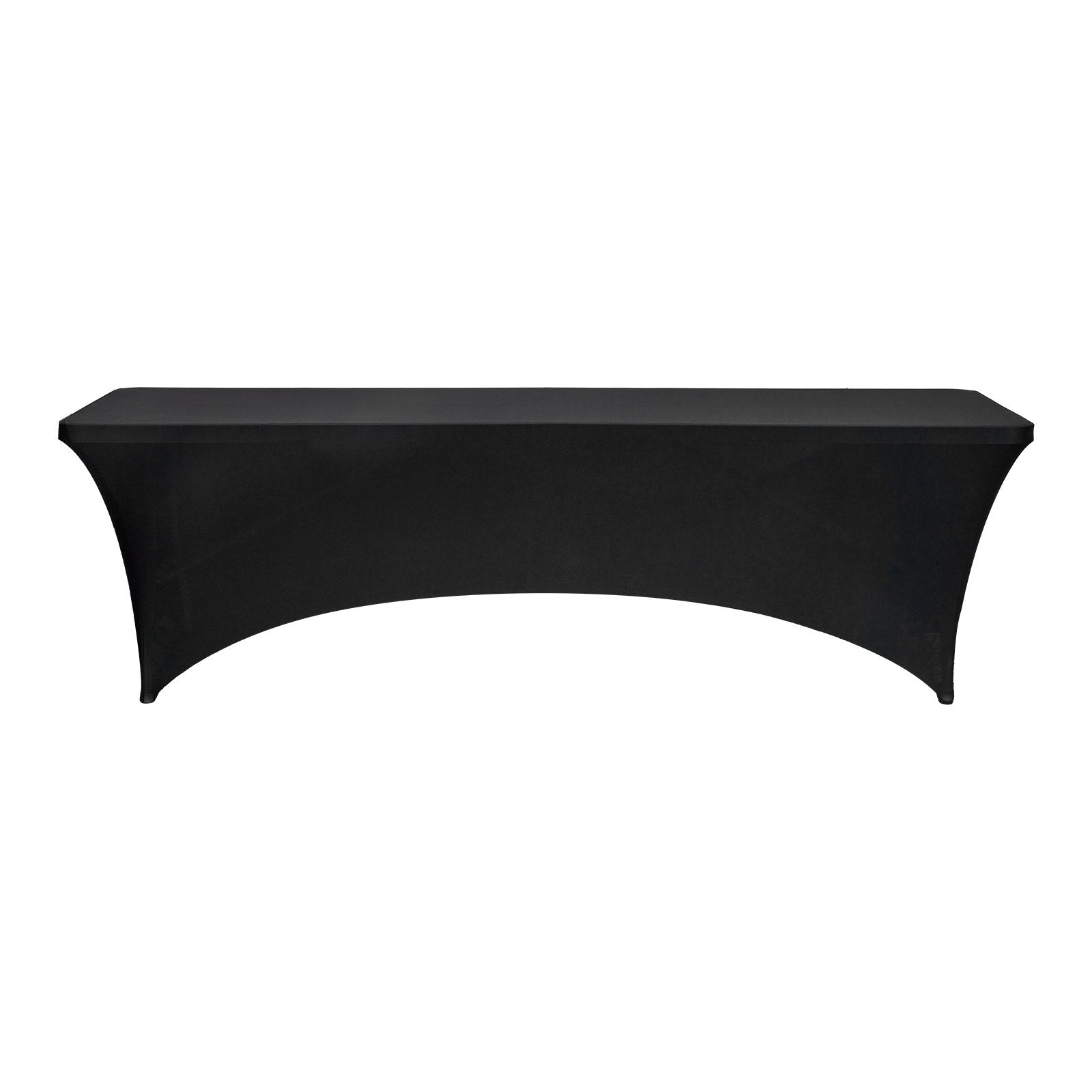 6 Pack 8FT Rectangular Fitted Tablecloths, Wrinkle-Resistant Black Spandex Covers for Weddings, Parties, Banquets, and Events
