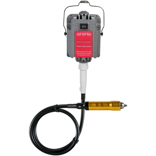 VEVOR S-R Hanging Flex Shaft Grinder 230W Rotary Tool with Stepless Speed Foot Pedal Rotary Carver 0-180000rmp for Carving, Buffing,Drilling,Polishing (6mm flexshaft), Grey