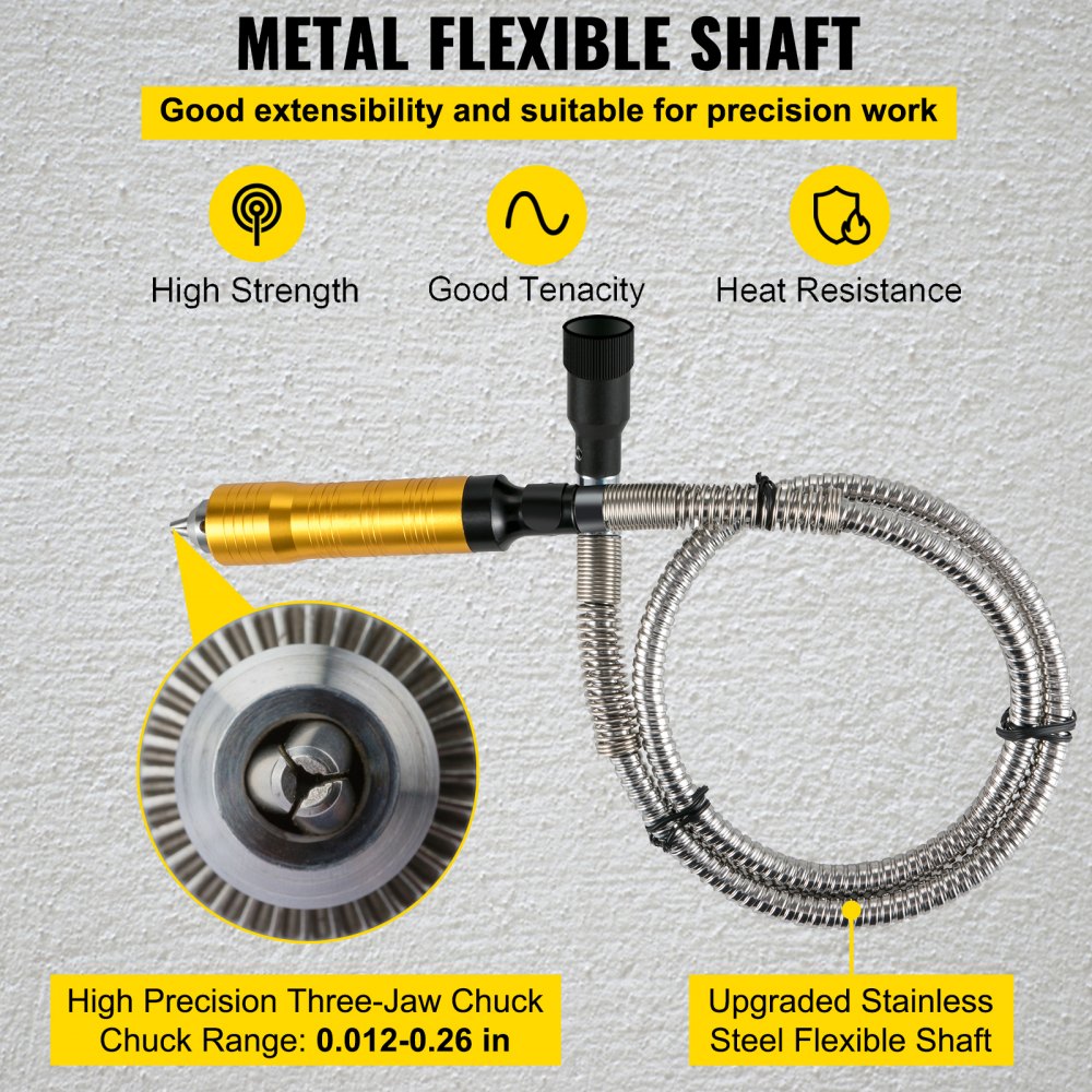 VEVOR Flex Shaft Grinder 780W Rotary Tool 500-23000RPM Rotary Carver with 1/4\" 3-Jaw Chuck & Stepless Speed Foot Pedal Hanging Grinding Machine 131PCS Accessories for Jewelry Polishing Grinding DIY