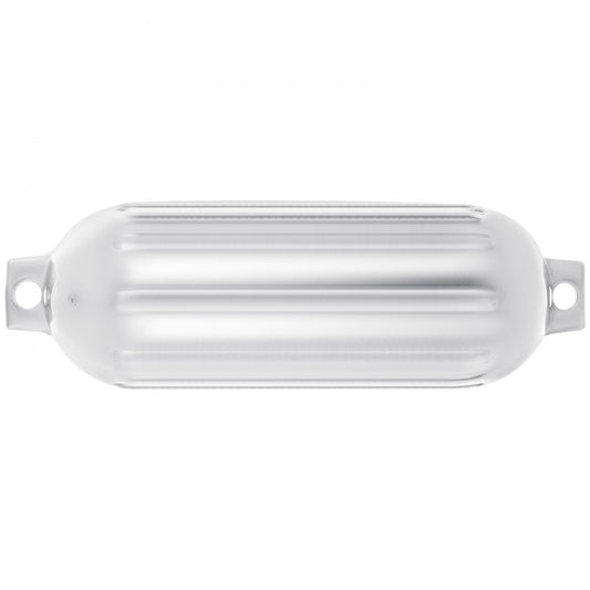 VEVOR Boat Fender 8.5 x 27 inches White Boat Protection Pack of 4 Ribbed Twin Eyes Boat Fender Bumper and Pump to Inflate
