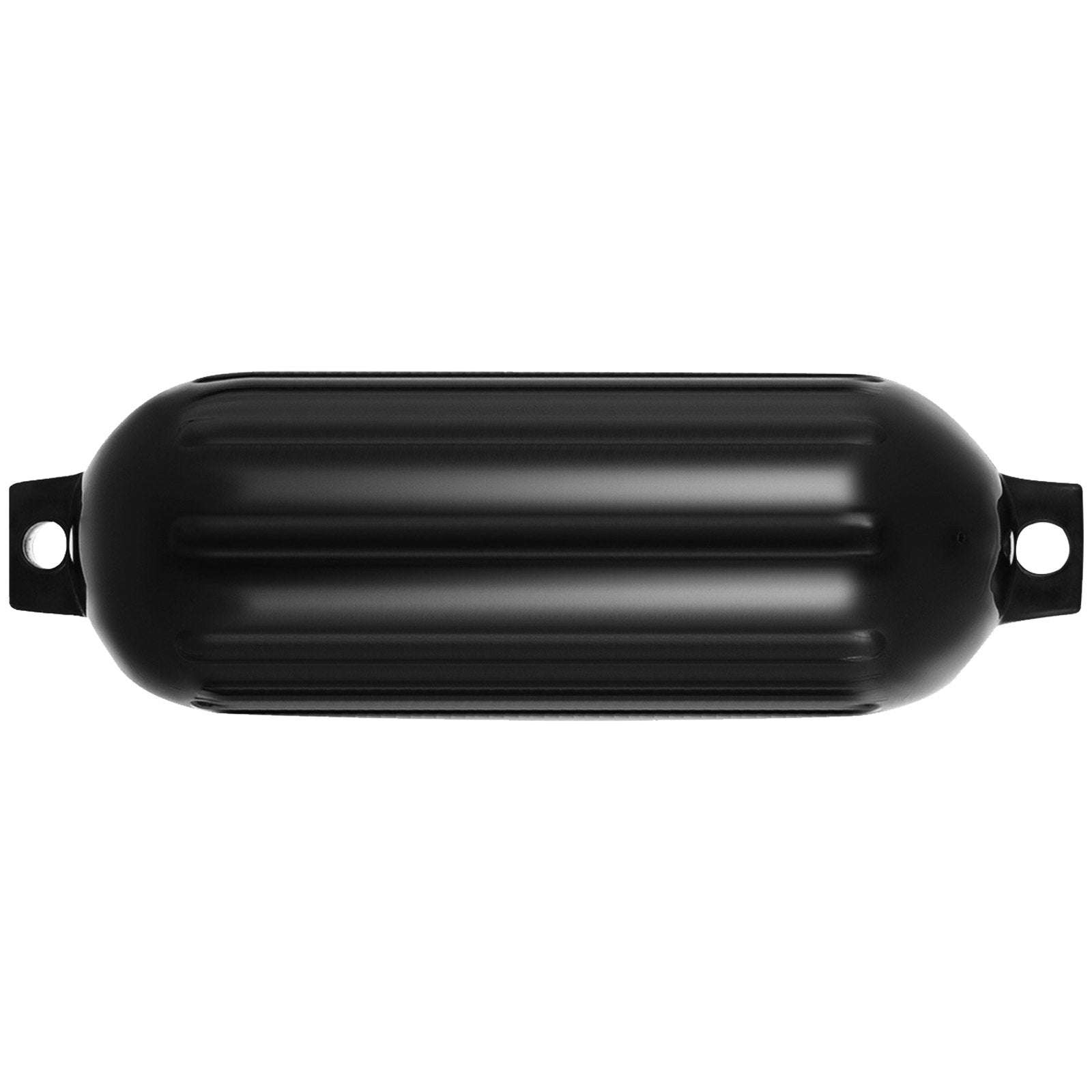 Durable Black Boat Fenders 8" x 27" - Heavy-Duty Ribbed PVC Bumper for Dock Protection, Easy Inflation & Installation