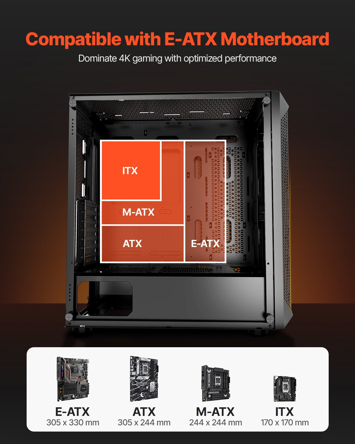 Premium Full-Tower Gaming PC Case with High-Airflow, Magnetic Dust Filter, 3 PWM Fans, E-ATX/ATX/ITX Support, Extensive Cable Management
