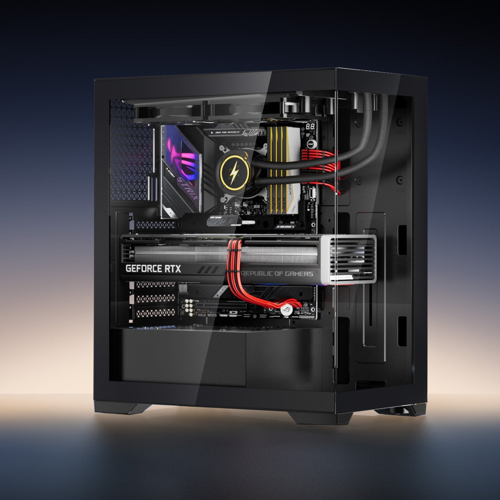 Mid-Tower Gaming PC Case with High-Airflow, Tempered Glass, Dust Filter, Supports 4 Fans, ATX/M-ATX/ITX, 360mm GPU, Cable Management