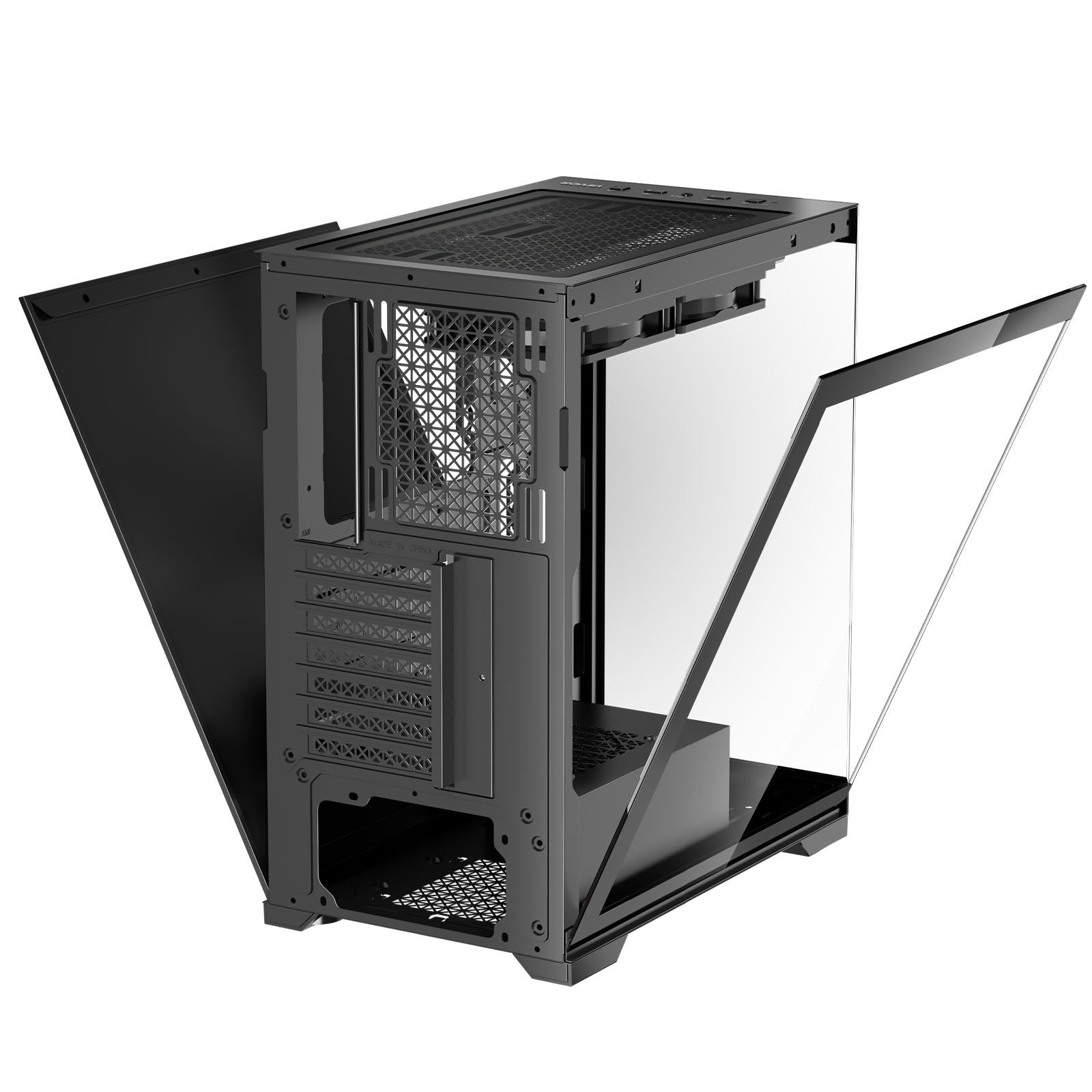 Mid-Tower Gaming PC Case with High-Airflow, Tempered Glass, Dust Filter, Supports 4 Fans, ATX/M-ATX/ITX, 360mm GPU, Cable Management