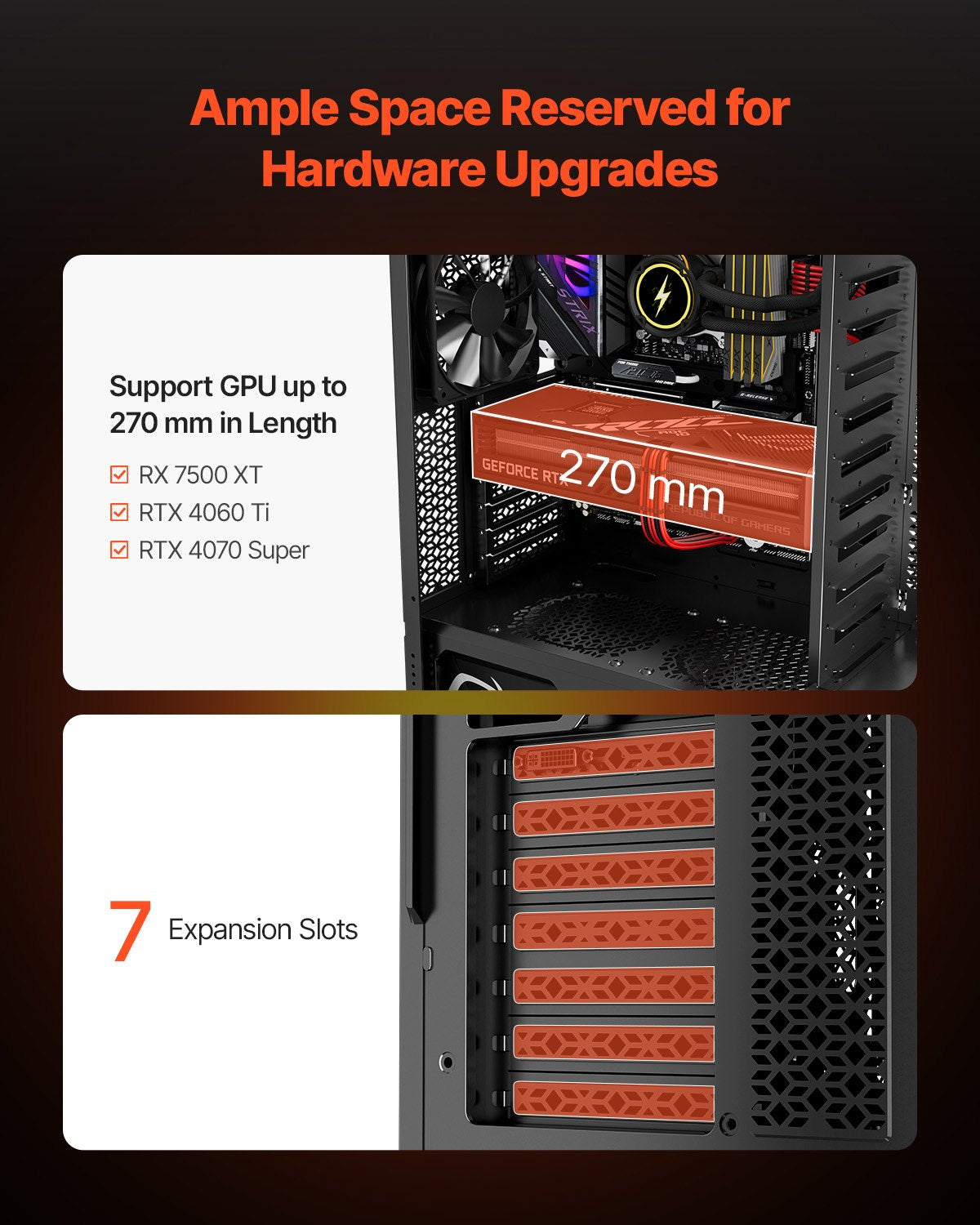 Mid-Tower PC Gaming Case with High-Airflow, Tempered Glass, Dust Filter, 4 Fans, Cable Management, ATX/M-ATX/ITX Compatible